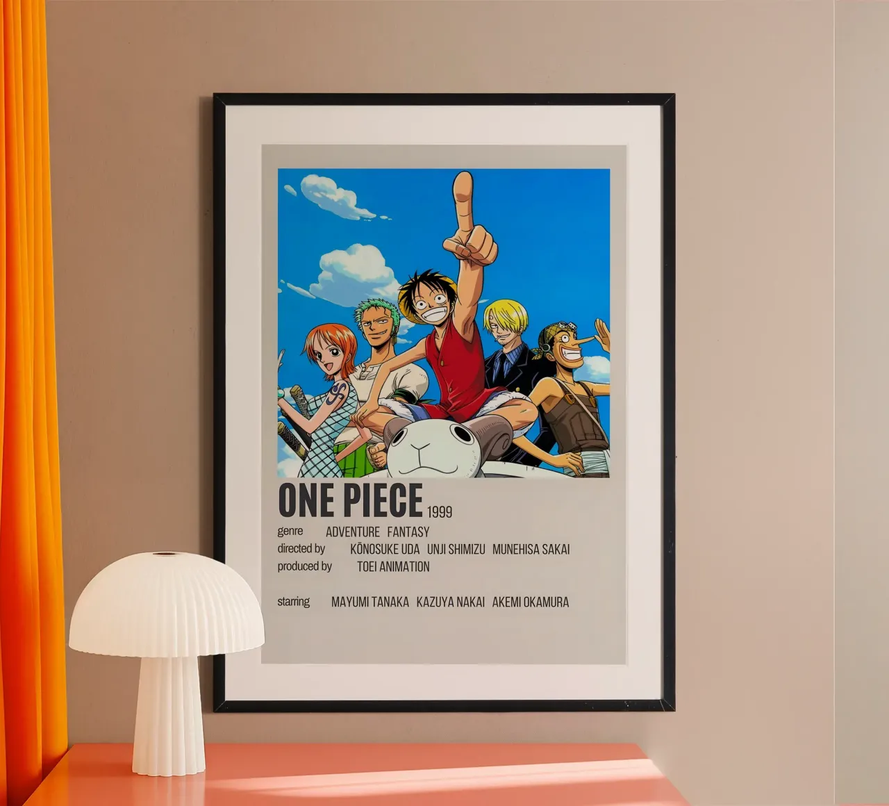 ONE PIECE 1999 poster con telaio in plastica da Totoya