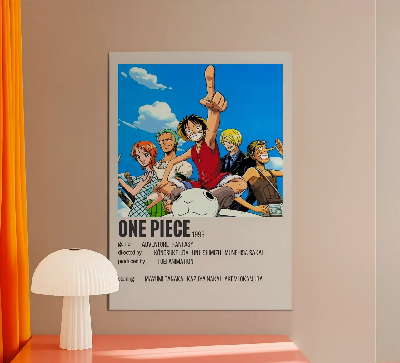 ONE PIECE 1999 poster con telaio in plastica da Totoya
