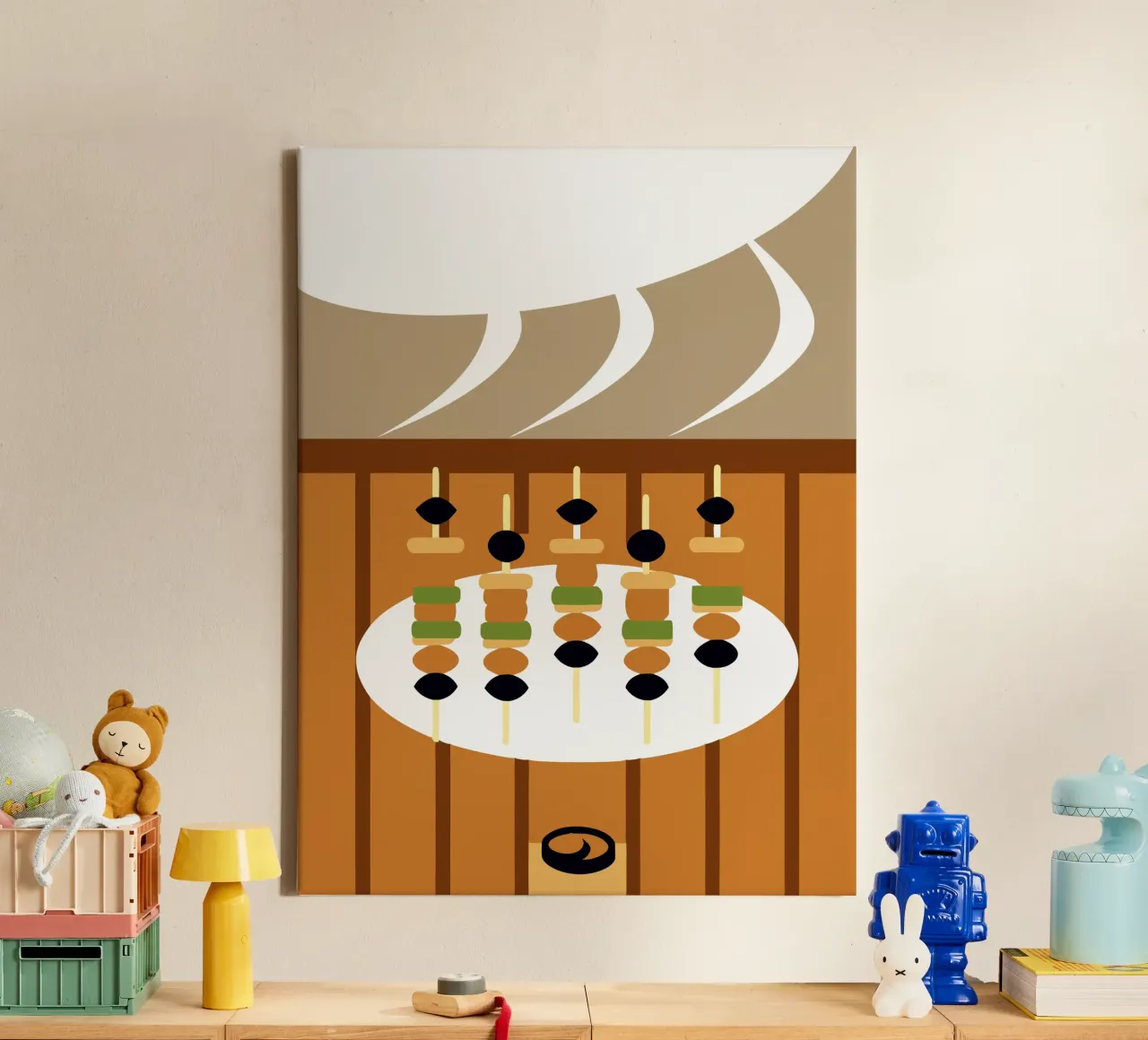 Gegrilde Saté canvas met Baklijst van LOOK DIFFERENT
