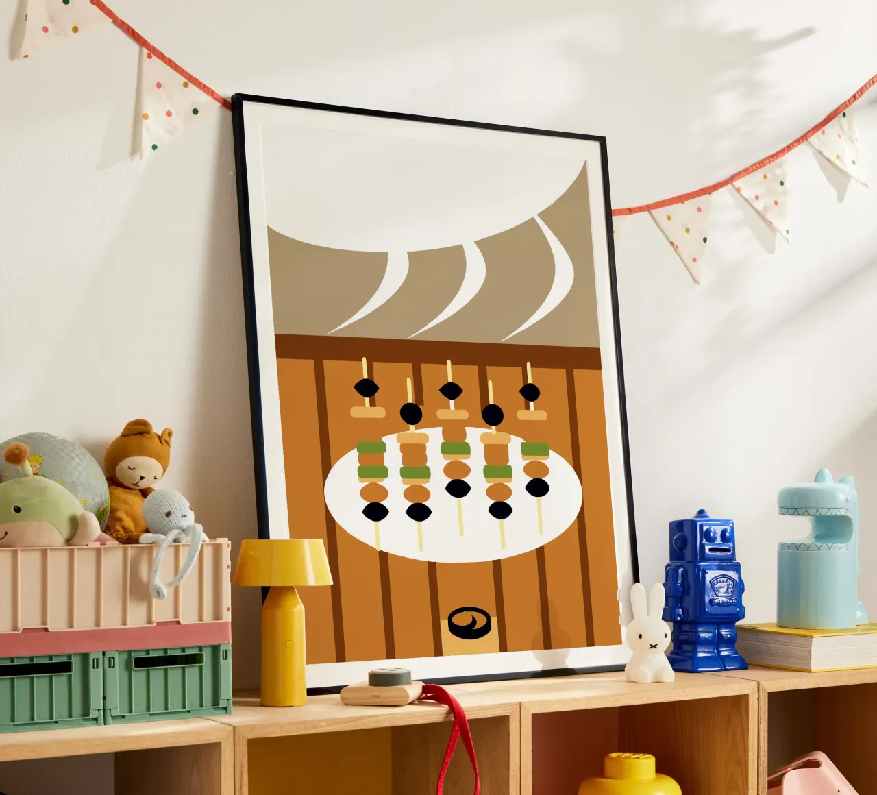 Satay alla griglia poster con telaio in alluminio da LOOK DIFFERENT