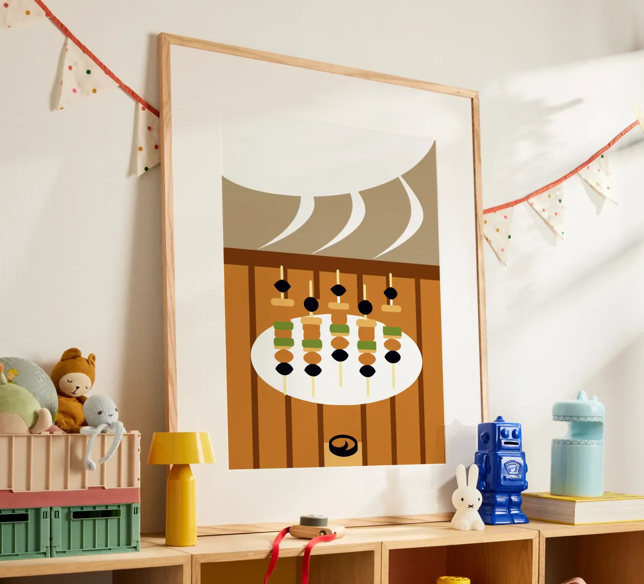 Satay alla griglia poster con telaio in alluminio da LOOK DIFFERENT