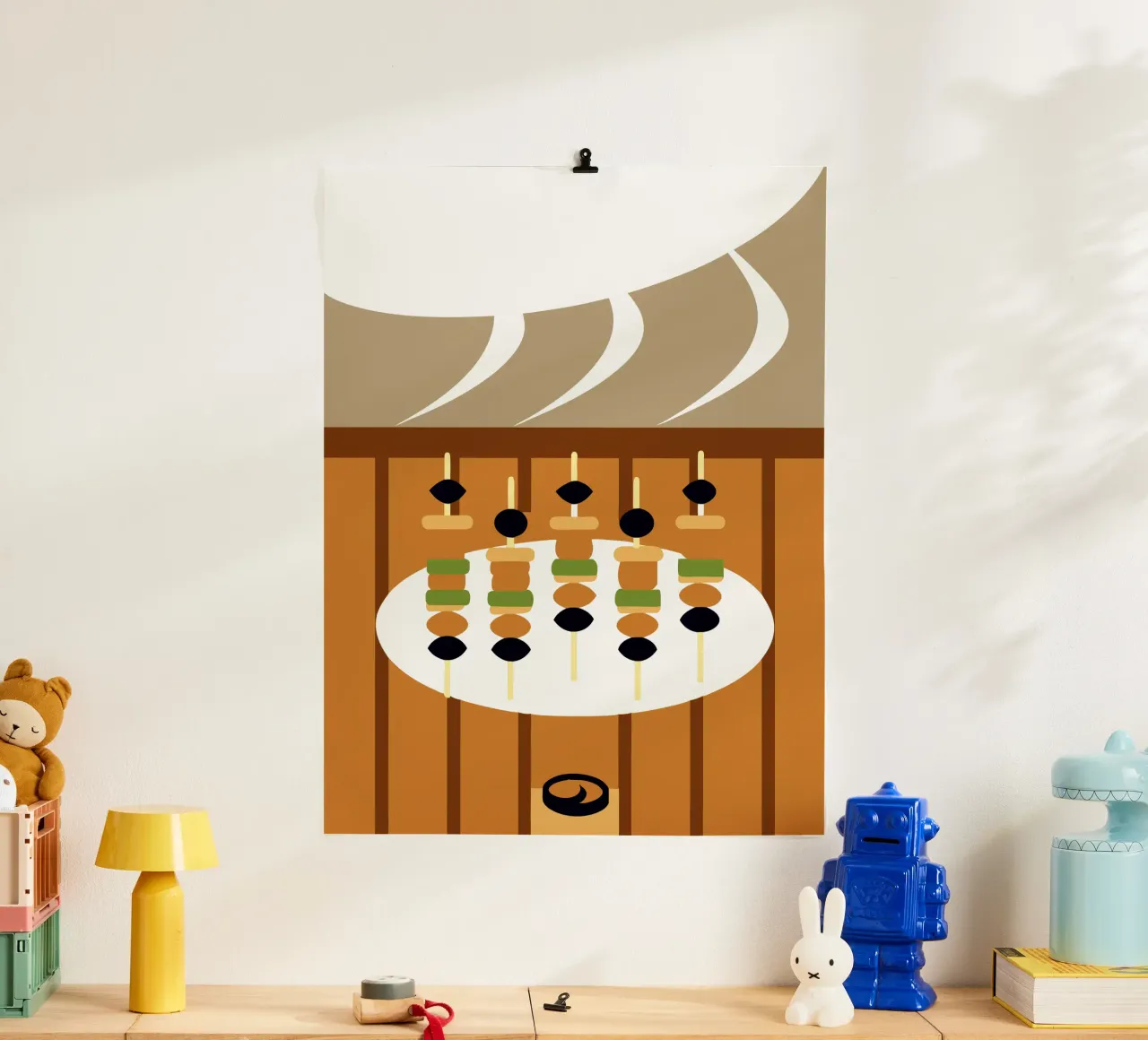 Satay alla griglia poster con telaio in alluminio da LOOK DIFFERENT