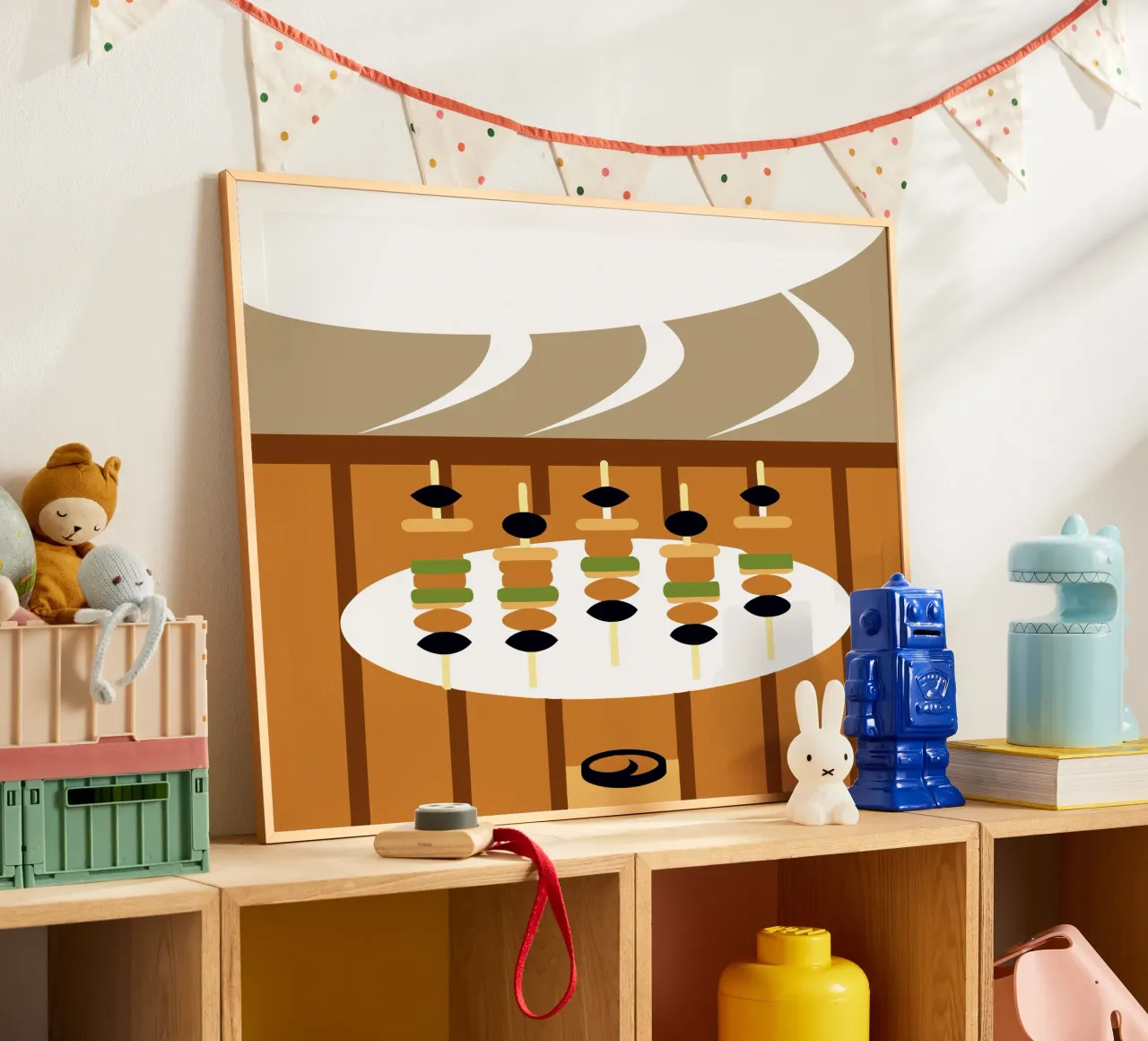 Satay alla griglia poster con telaio in alluminio da LOOK DIFFERENT