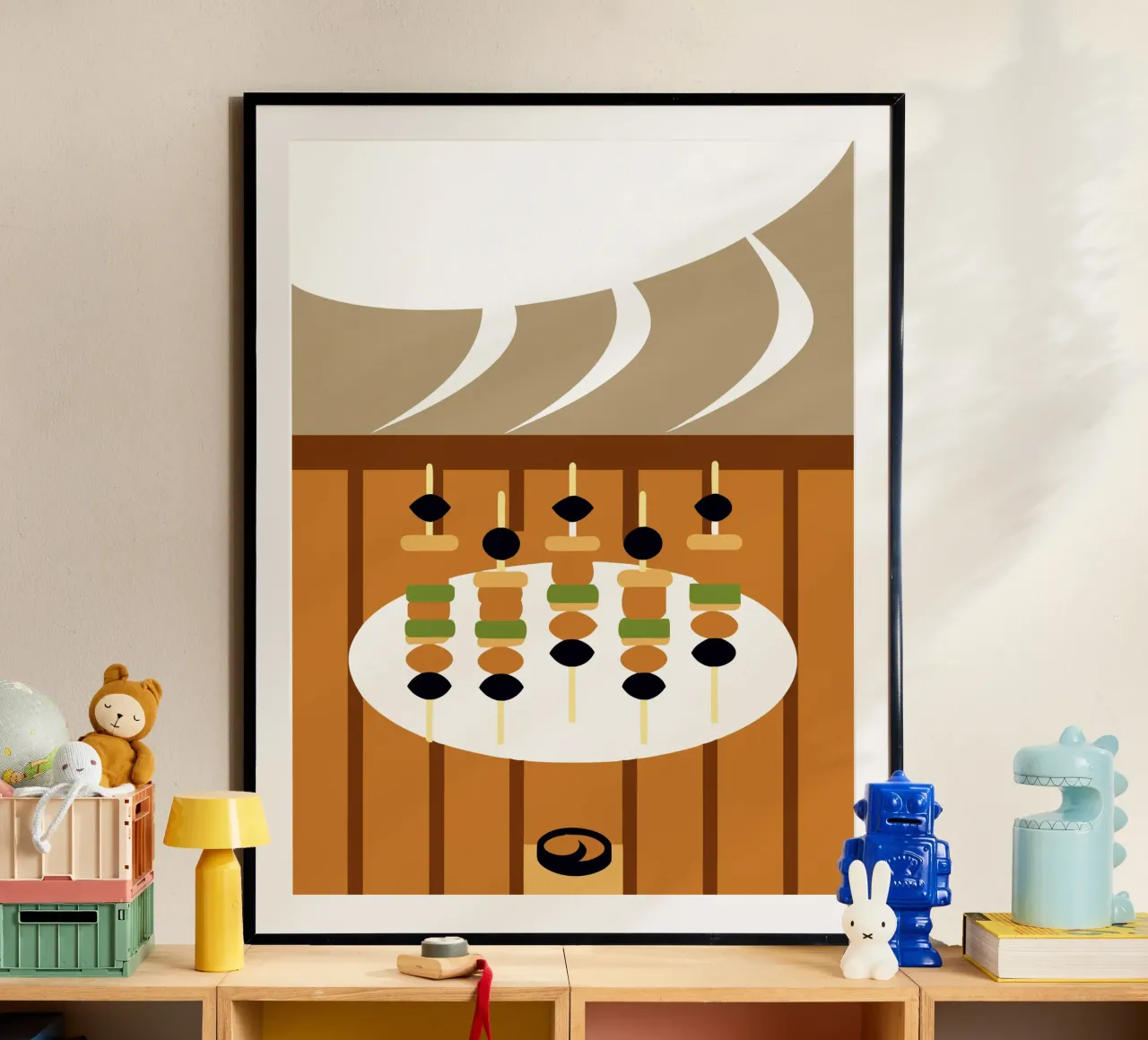 Satay alla griglia poster con telaio in alluminio da LOOK DIFFERENT