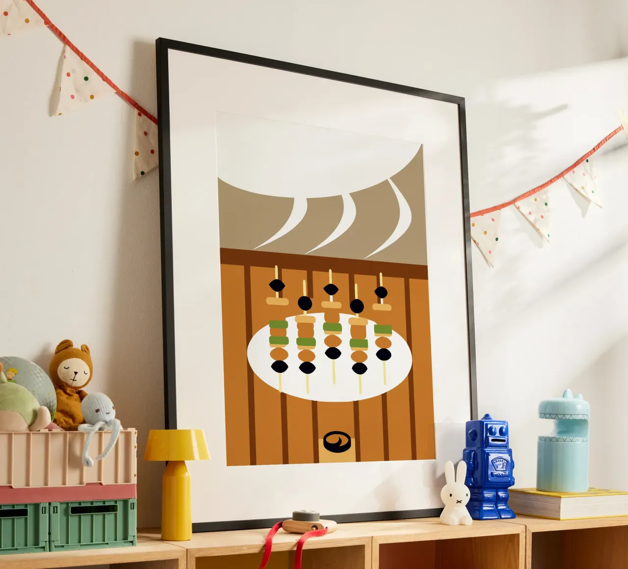 Satay alla griglia poster con telaio in alluminio da LOOK DIFFERENT