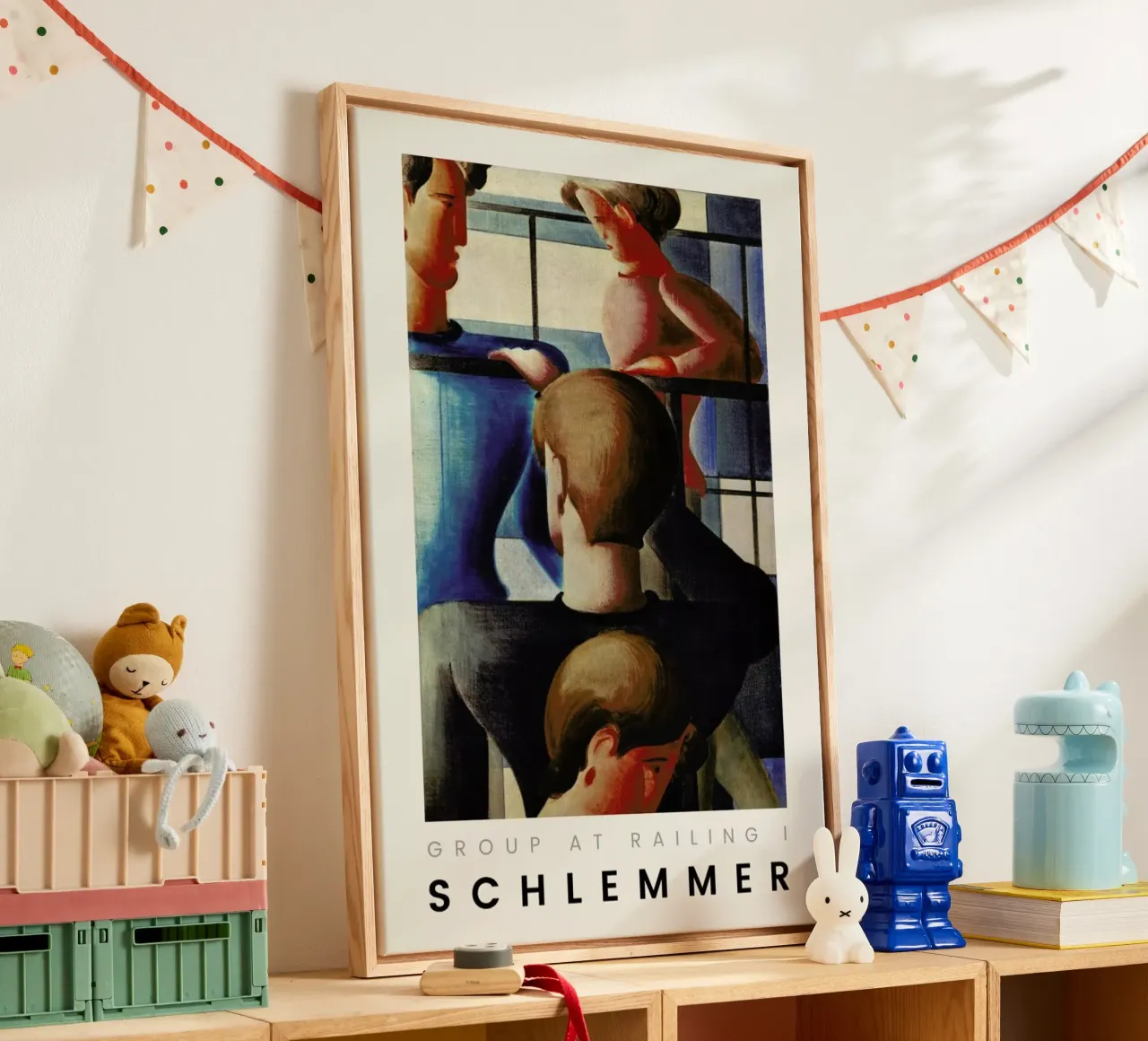 Schlemmer - Group at Railing I tela con Cornice a cassetta da ARTOTHEK