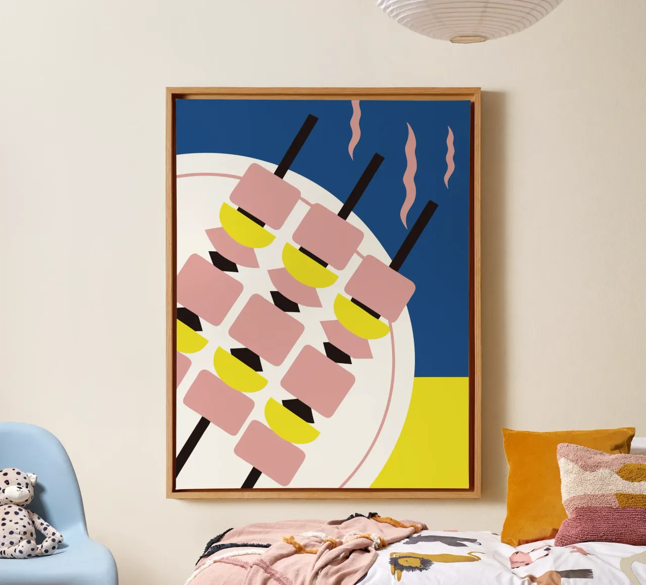 Gegrilde Saté canvas met Baklijst van LOOK DIFFERENT