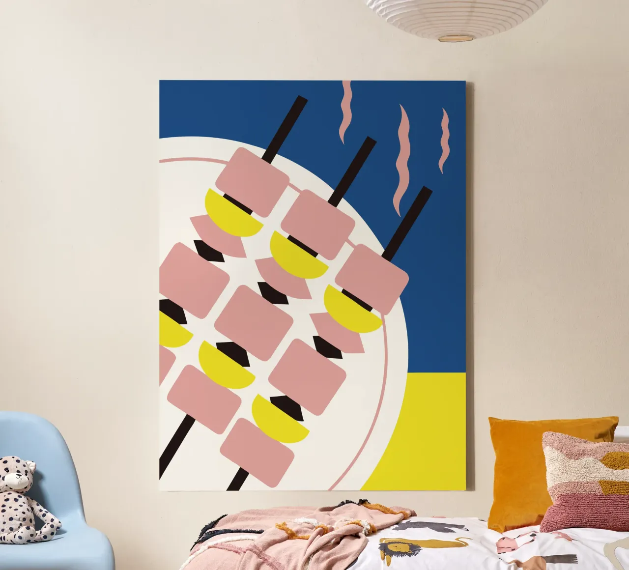 Gegrilde Saté canvas met Baklijst van LOOK DIFFERENT