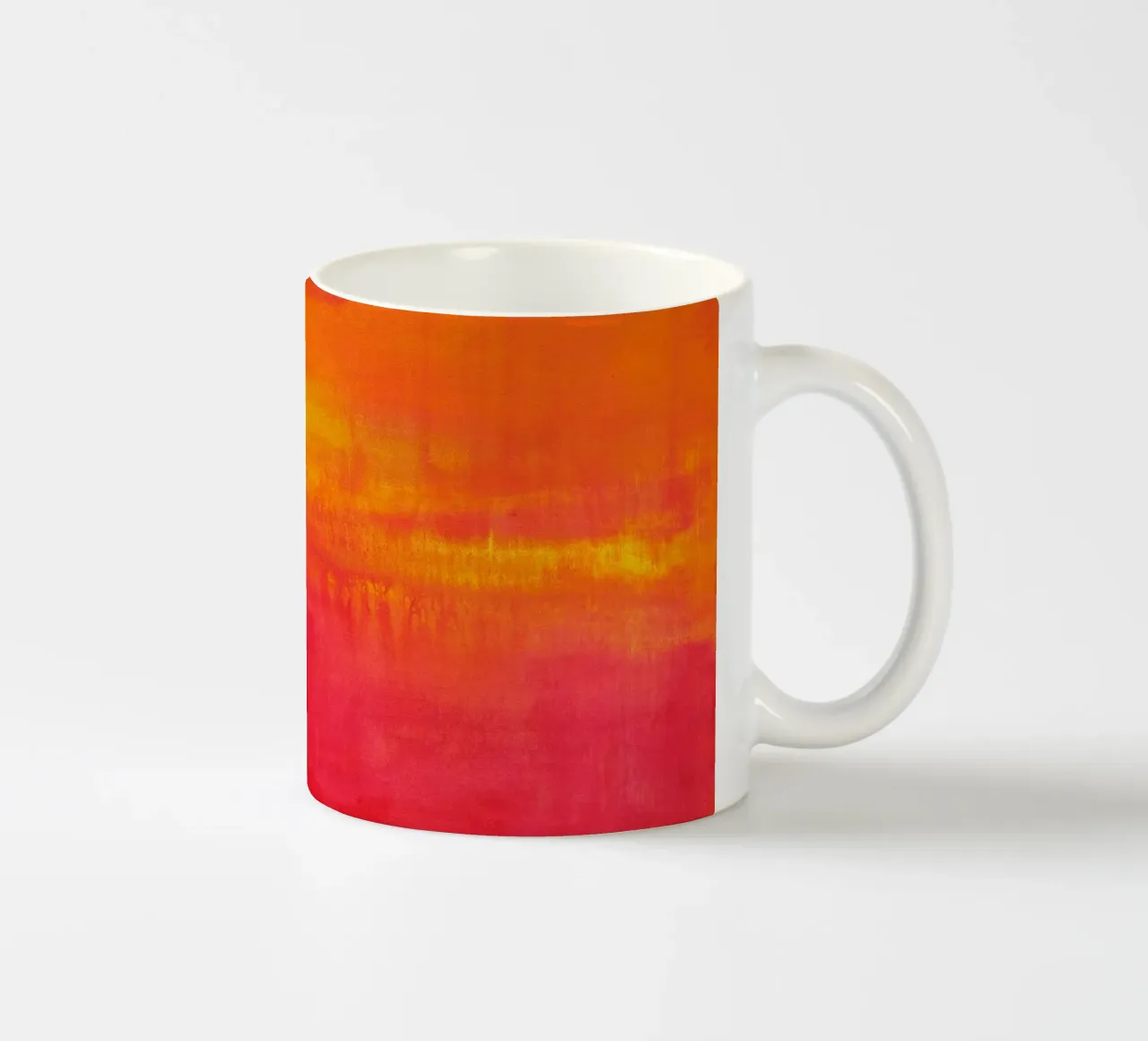 Sommertag - gelb orange rot abstrakte Kunst ceramic mug by Petra Lang