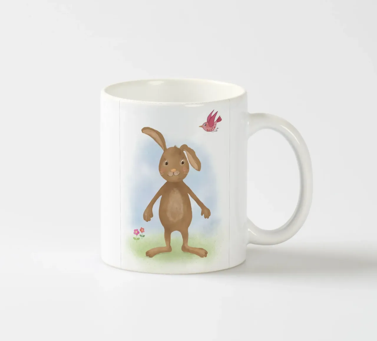 Hase mit Vögelchen tazza in ceramica da Farbwelten