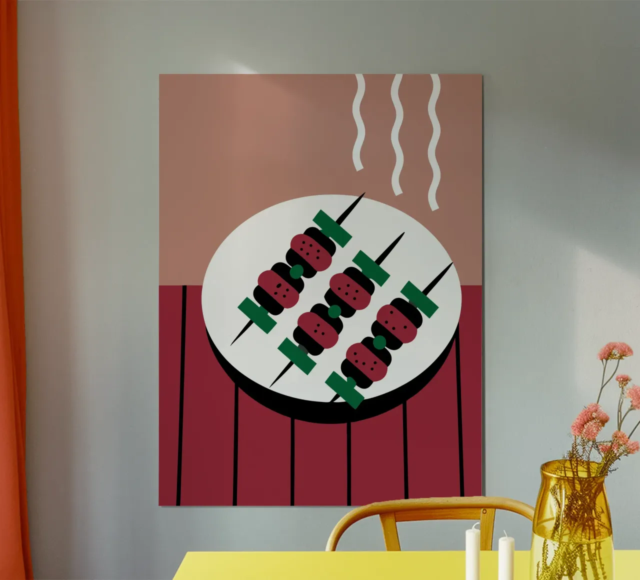 Satay alla griglia poster con telaio in plastica da LOOK DIFFERENT