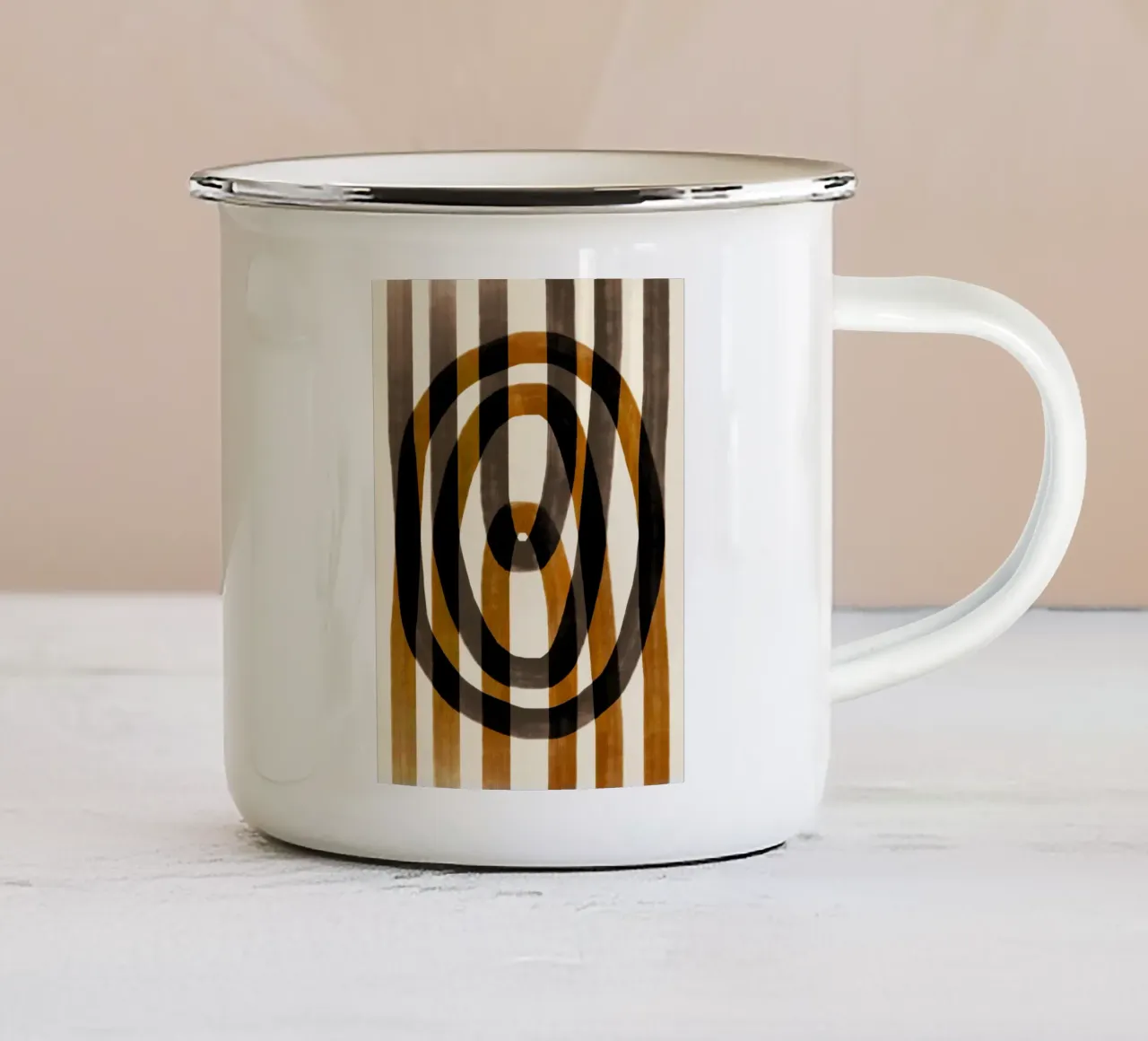 Flusso d'olio astratto 12 tazza in smalto da Little Dean
