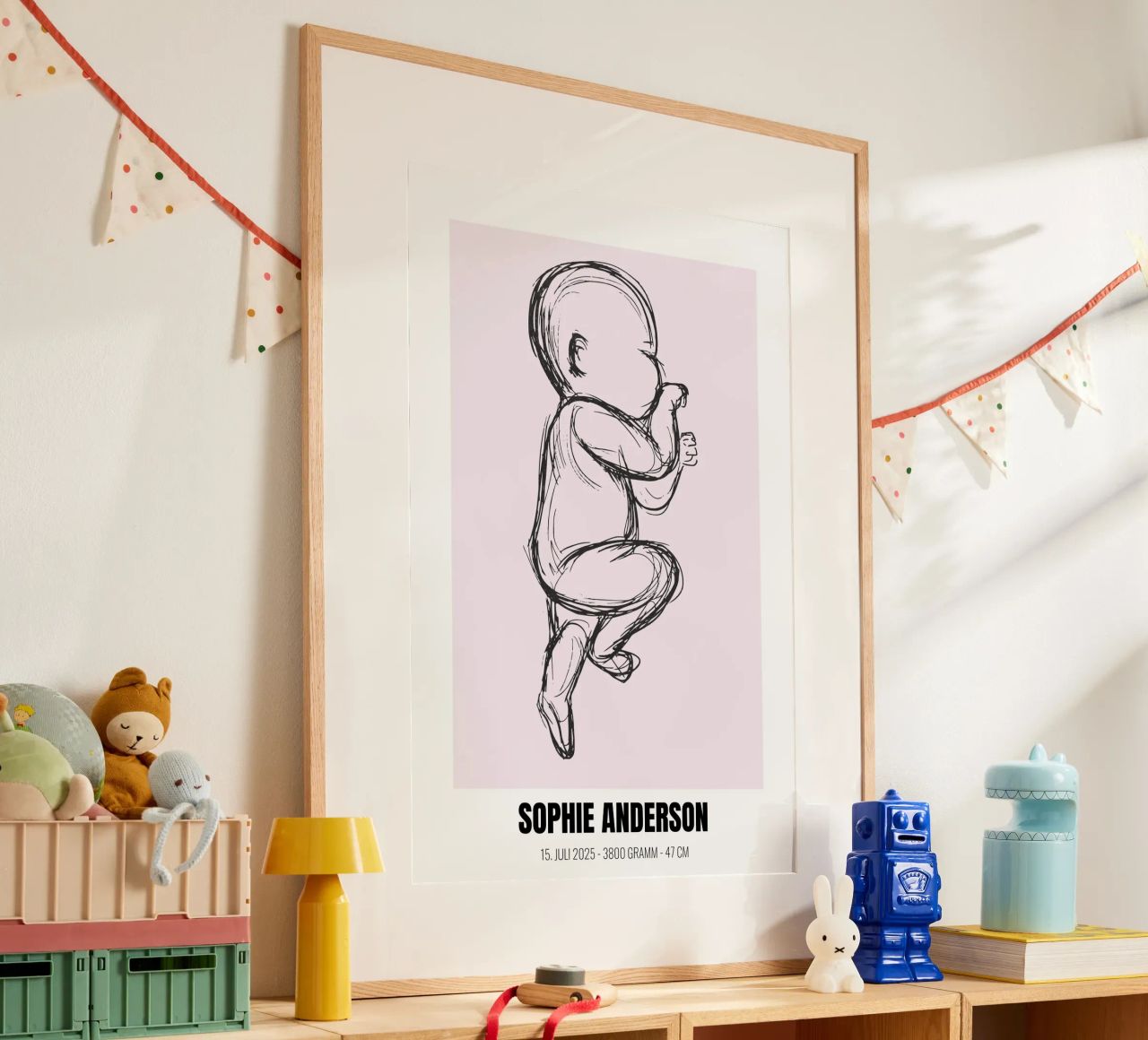Minimaliste & personnel - Poster de naissance avec nom poster de FRAMELY