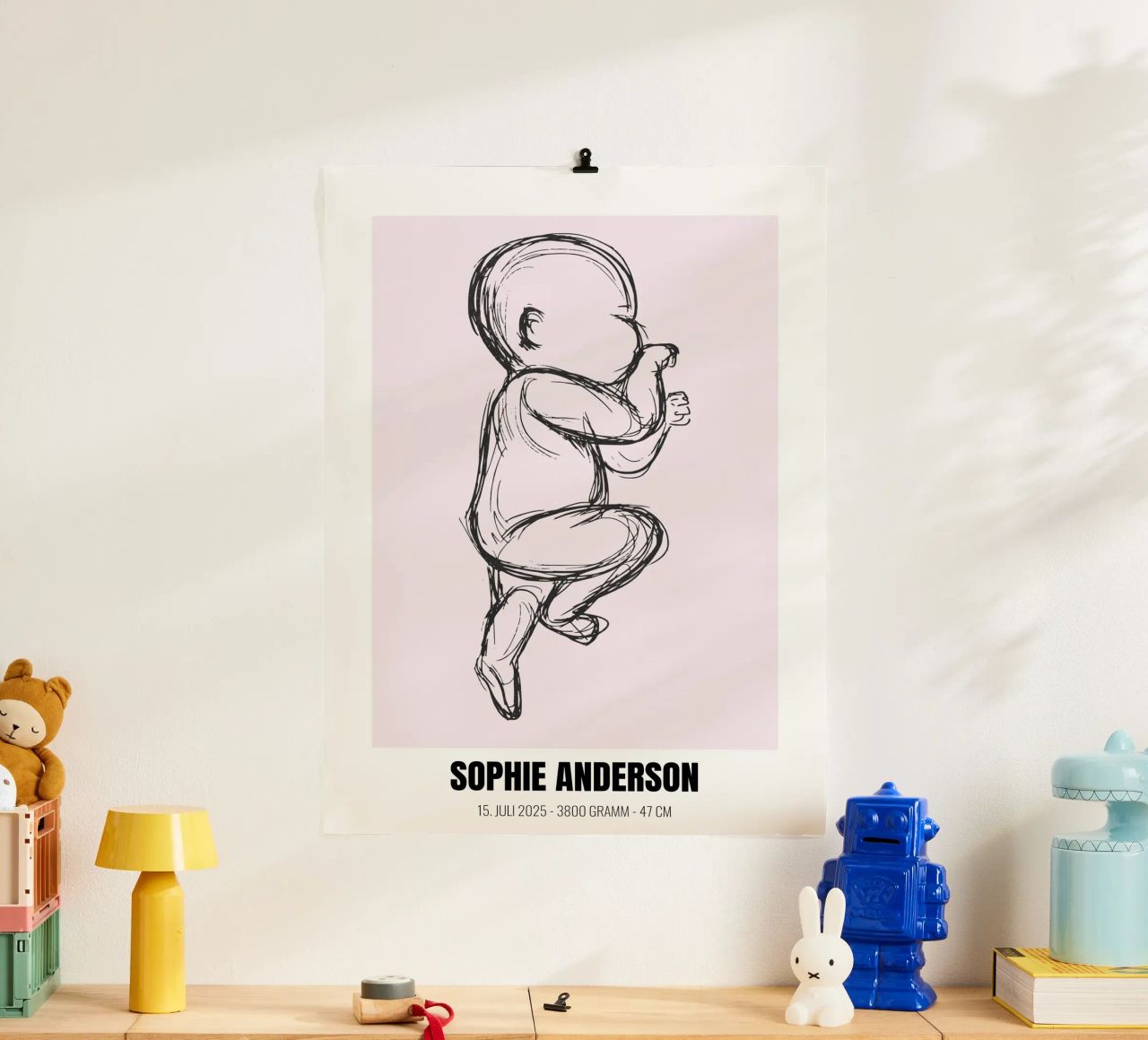 Minimaliste & personnel - Poster de naissance avec nom poster de FRAMELY