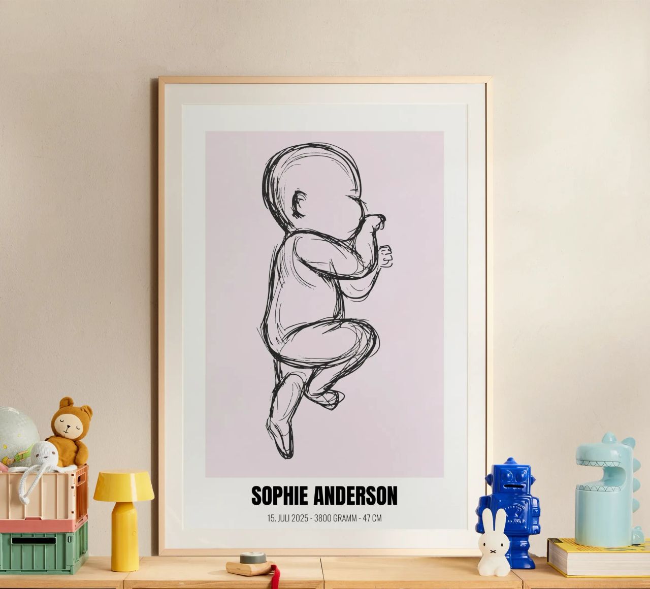 Minimaliste & personnel - Poster de naissance avec nom poster de FRAMELY