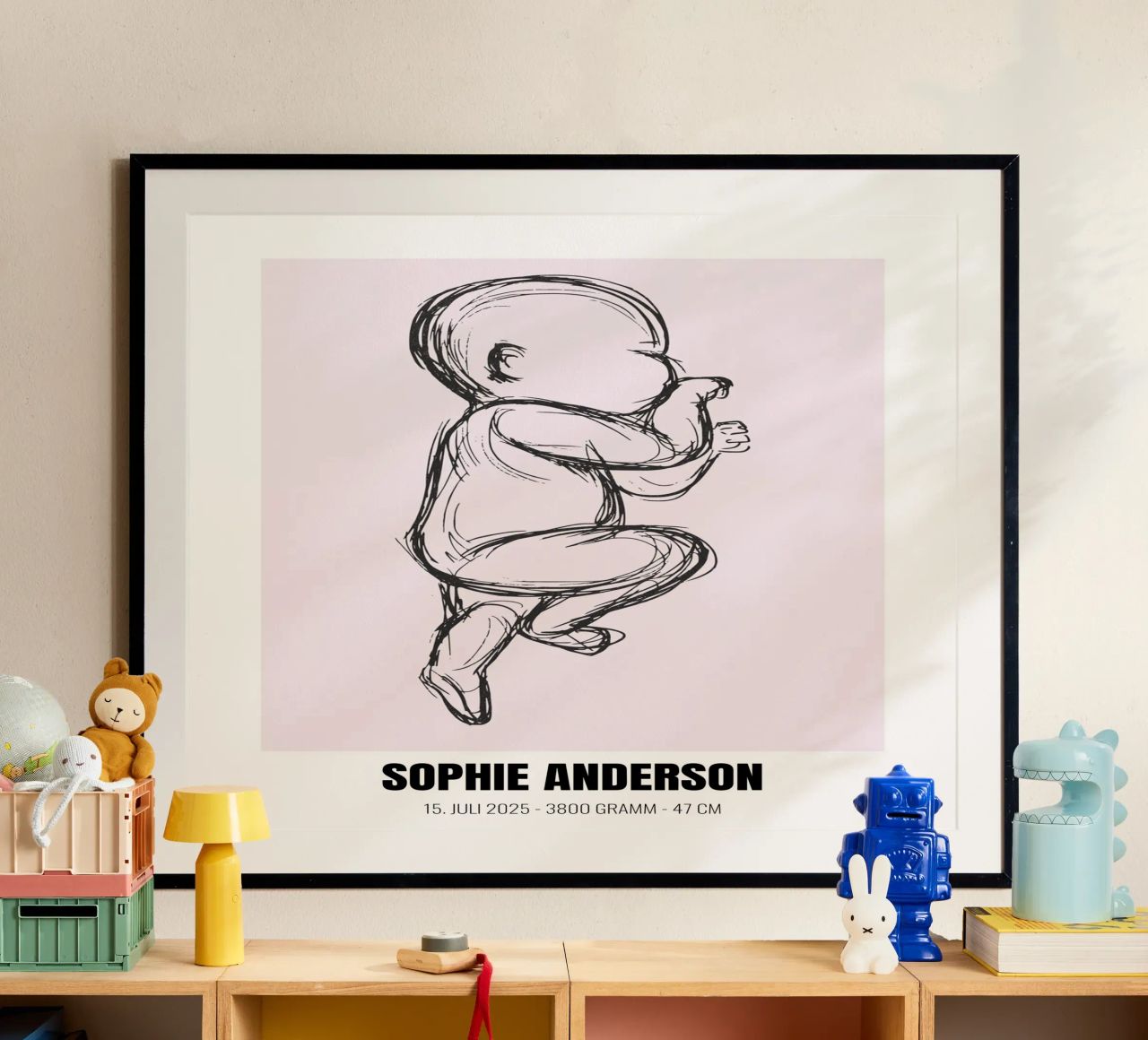 Minimaliste & personnel - Poster de naissance avec nom poster de FRAMELY