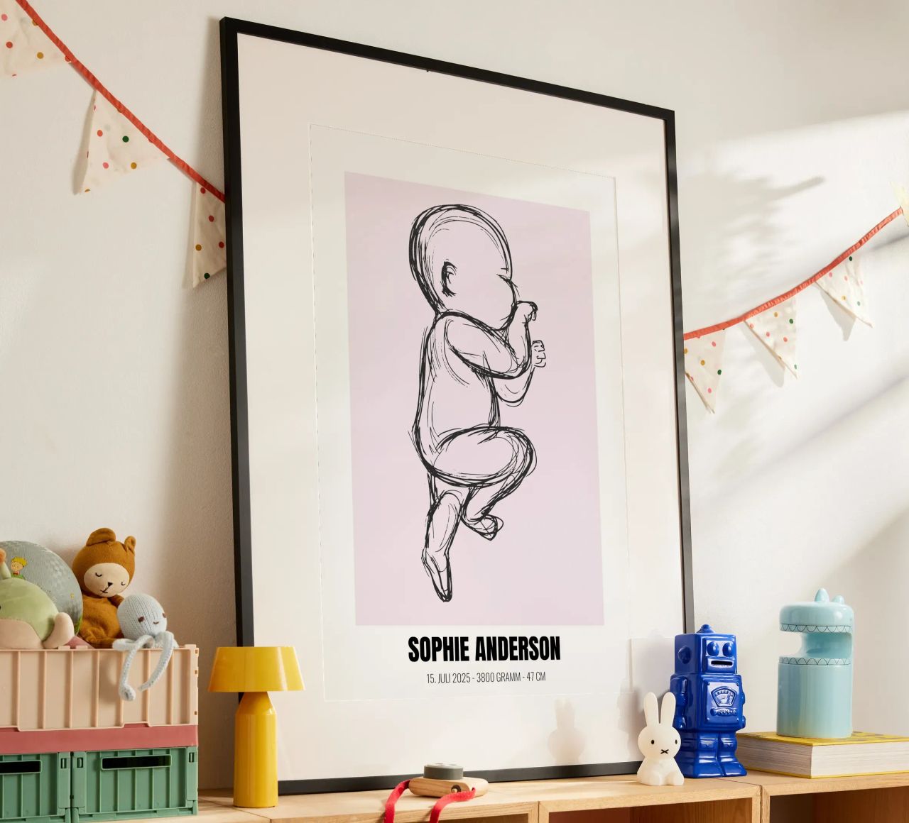 Minimaliste & personnel - Poster de naissance avec nom poster de FRAMELY