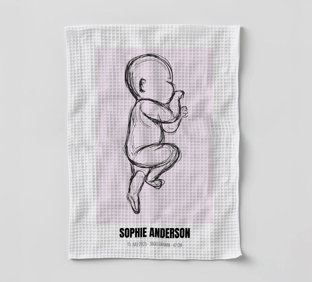 Minimaliste & personnel - Poster de naissance avec nom torchon de FRAMELY