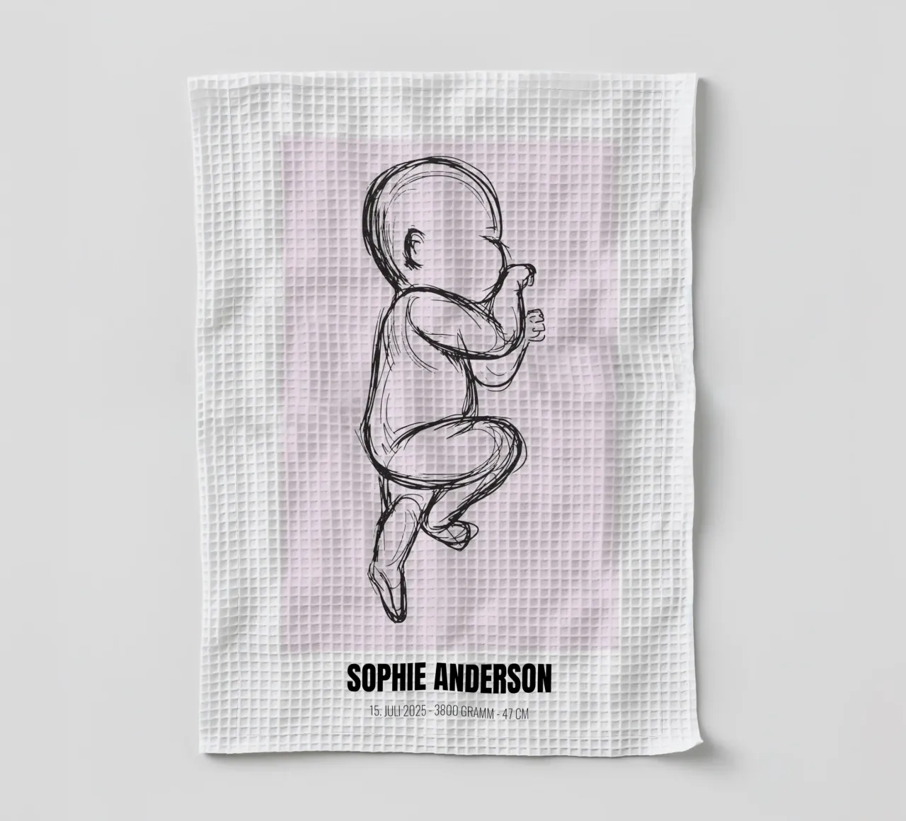 Minimalista e personale - poster di nascita con nome e cognome canovaccio da cucina da FRAMELY