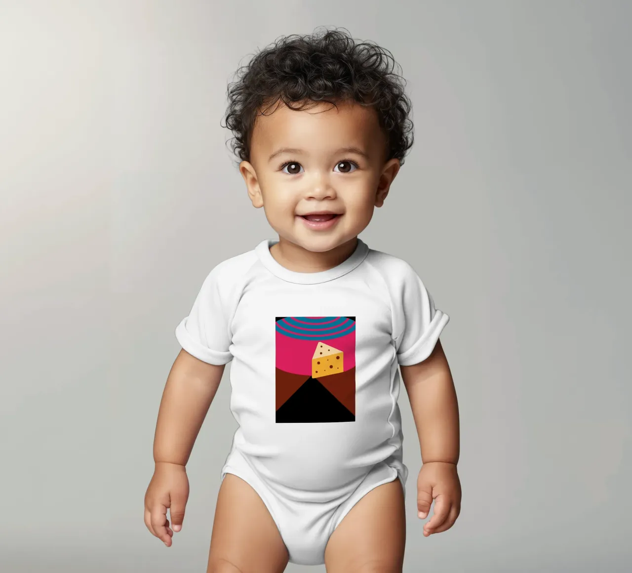 Formaggio body neonato maniche corte da LOOK DIFFERENT