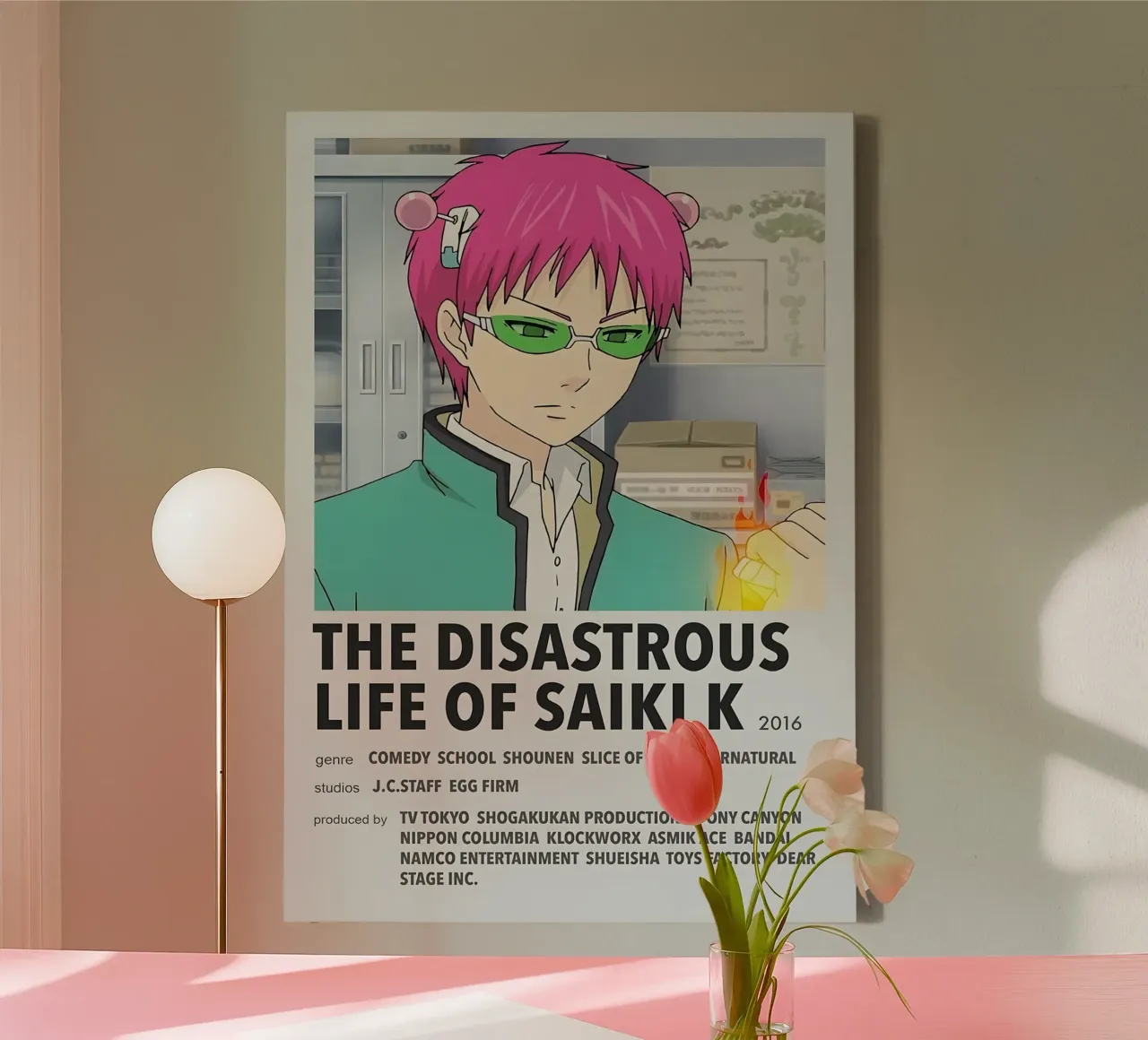 THE DISASTROUS LIFE OF SAIKI K  2016 tela con Cornice a cassetta da Totoya