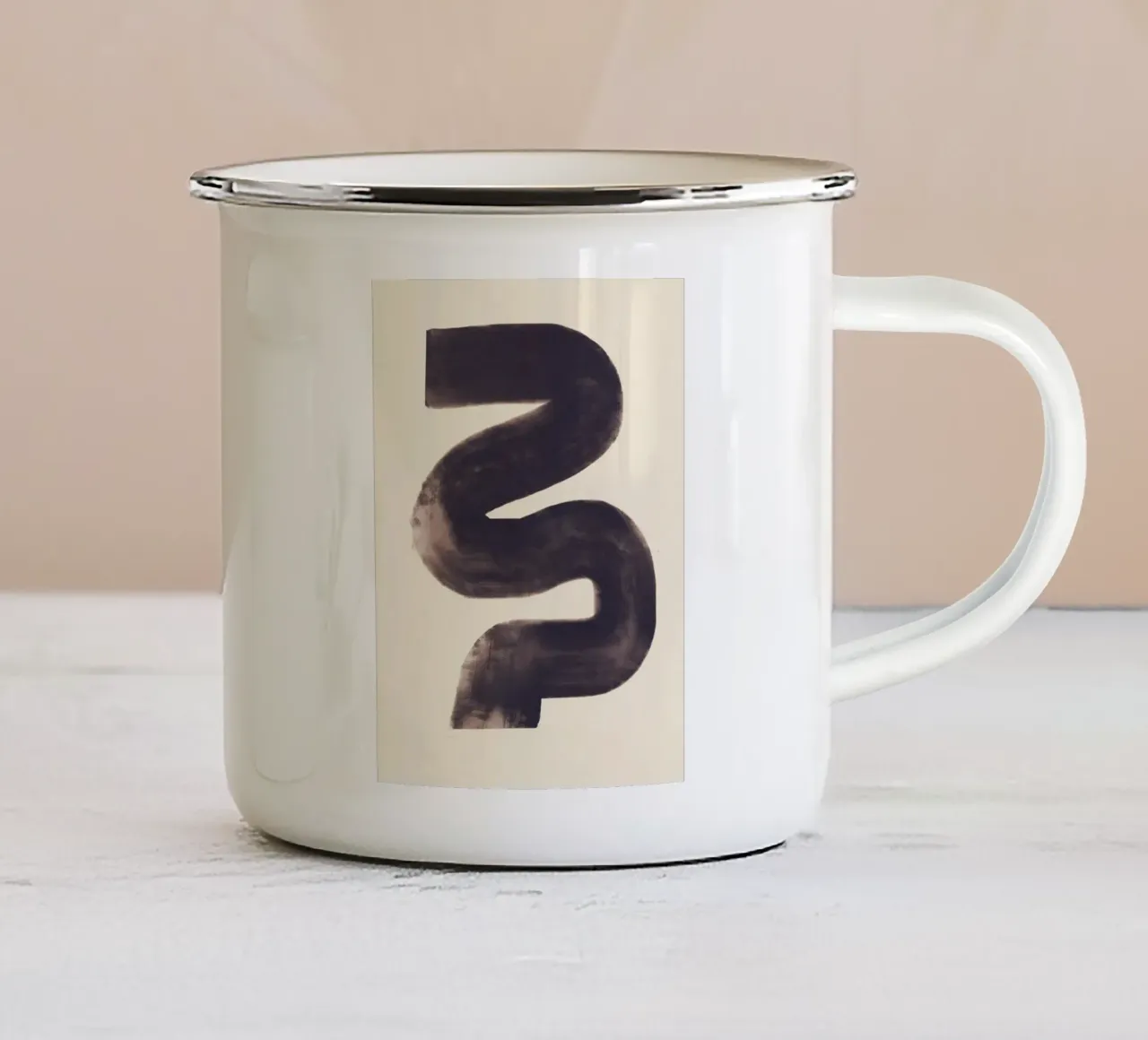 Flusso d'olio astratto 13 tazza in smalto da Little Dean