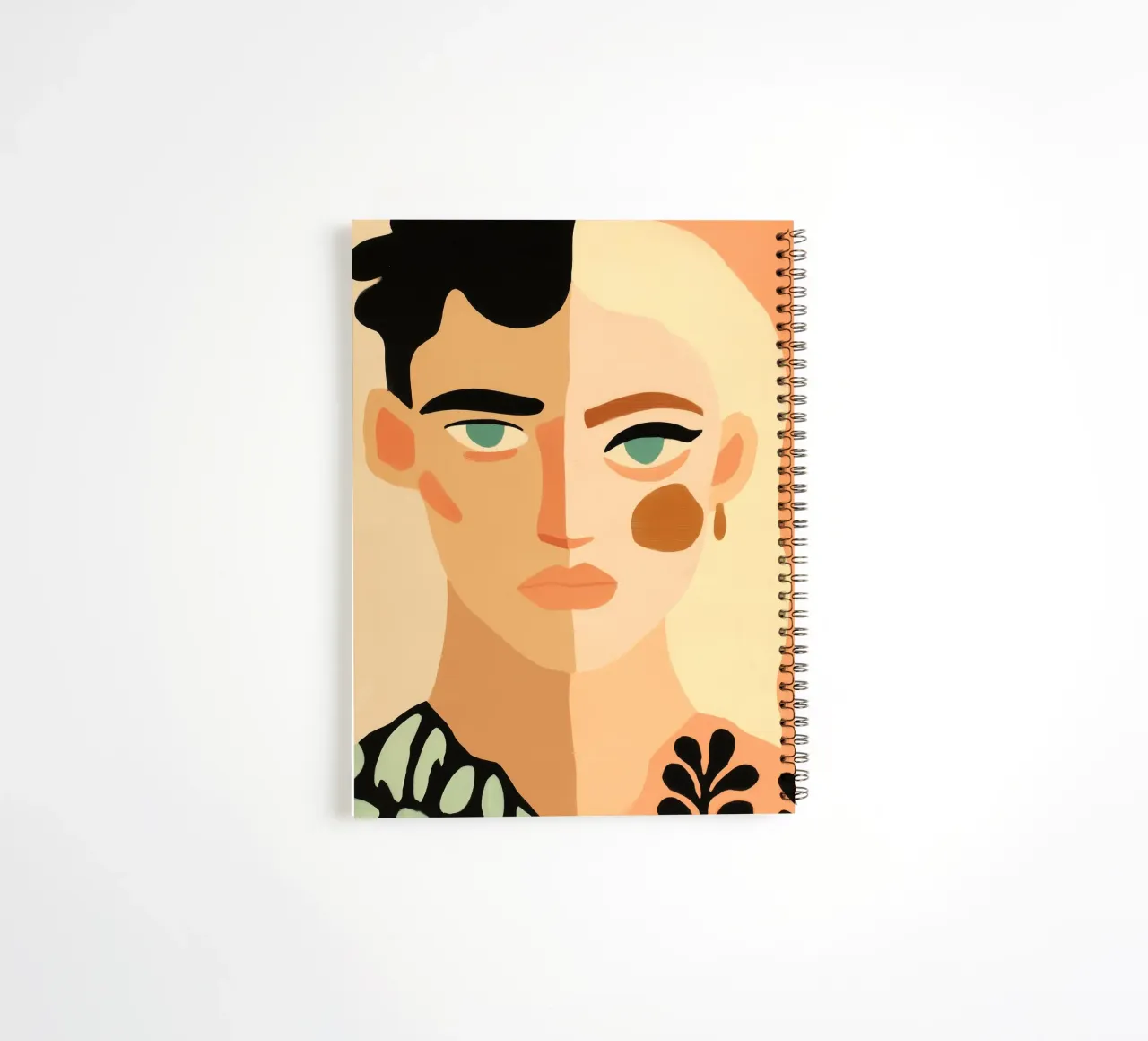 Identity and duality of man and woman | Boho style spiral notebook by Autofocus