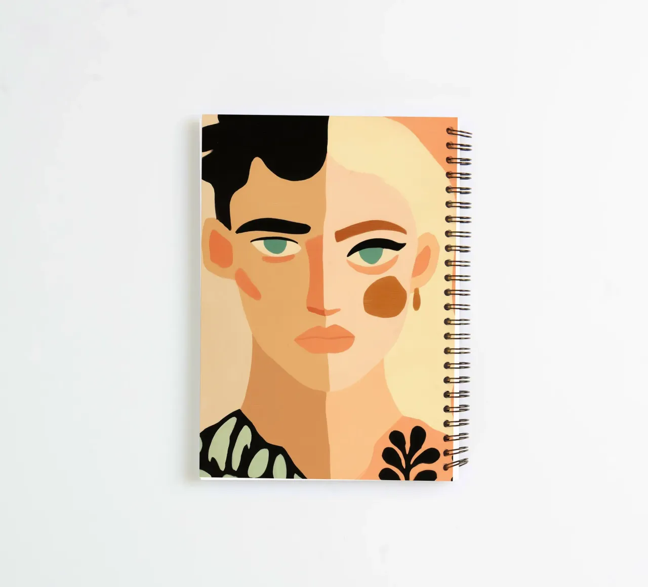 Identity and duality of man and woman | Boho style spiral notebook by Autofocus