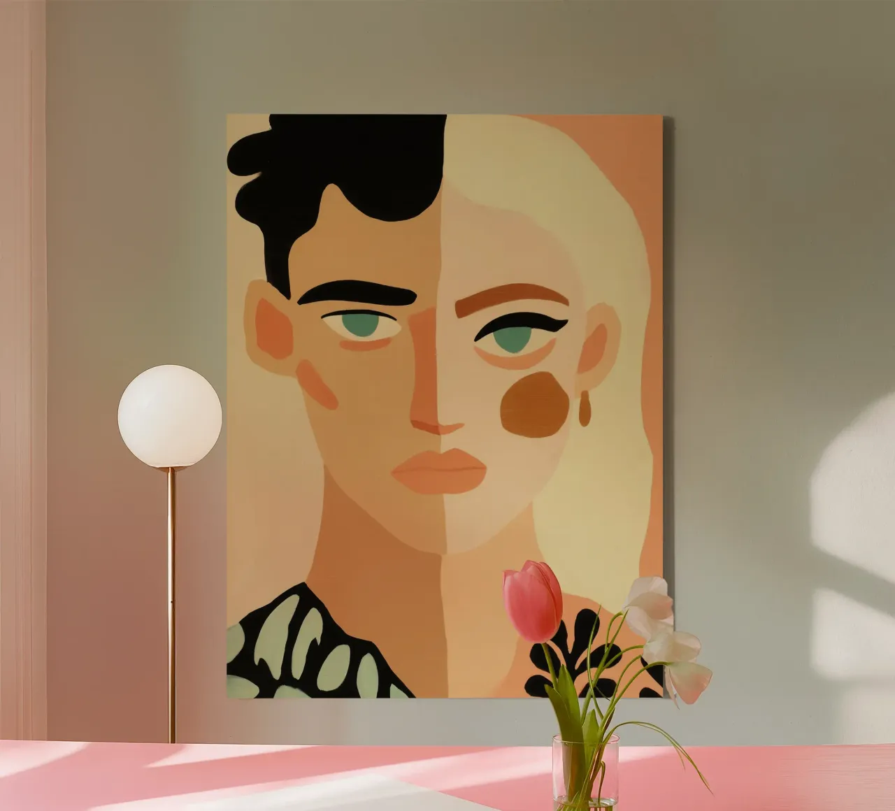 Identity and duality of man and woman | Boho style canvas by Autofocus