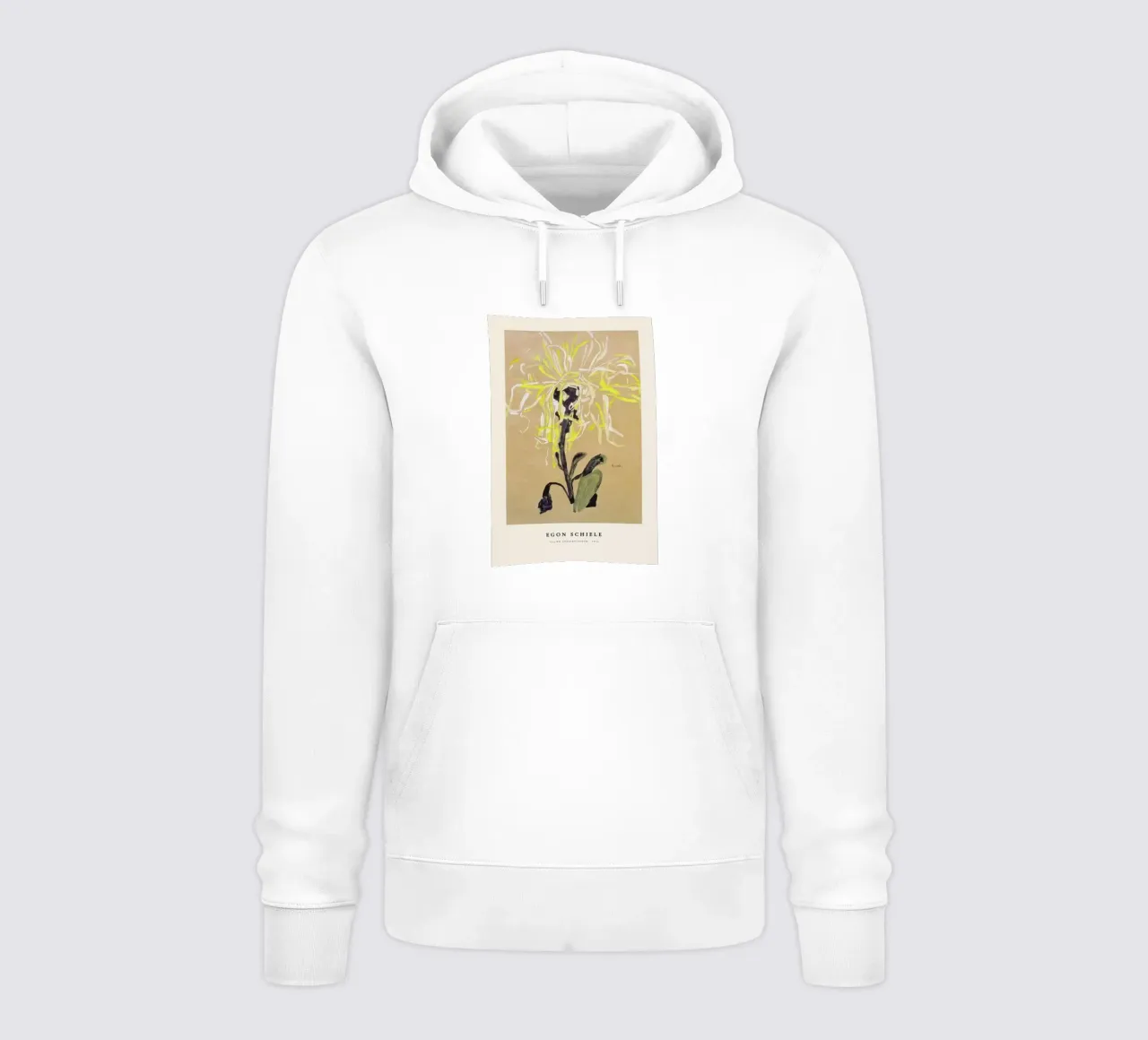 Schiele - Yellow Chrysanthemum felpa con cappuccio da Vintage by JUNIQE