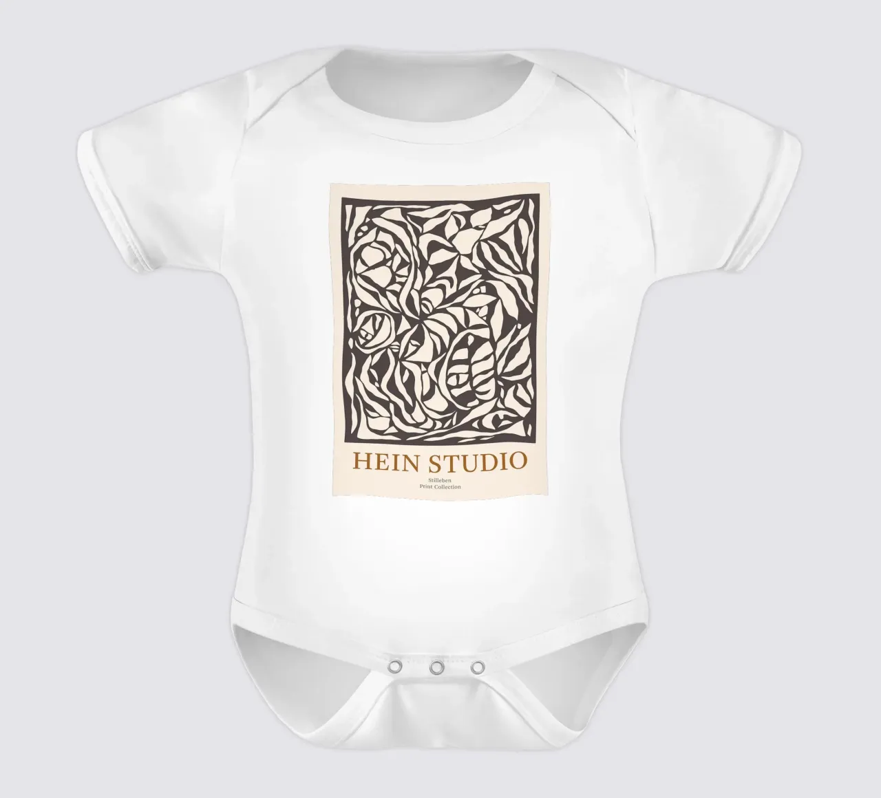 Hein Studio Natura morta nera body neonato maniche corte da Niklasprint