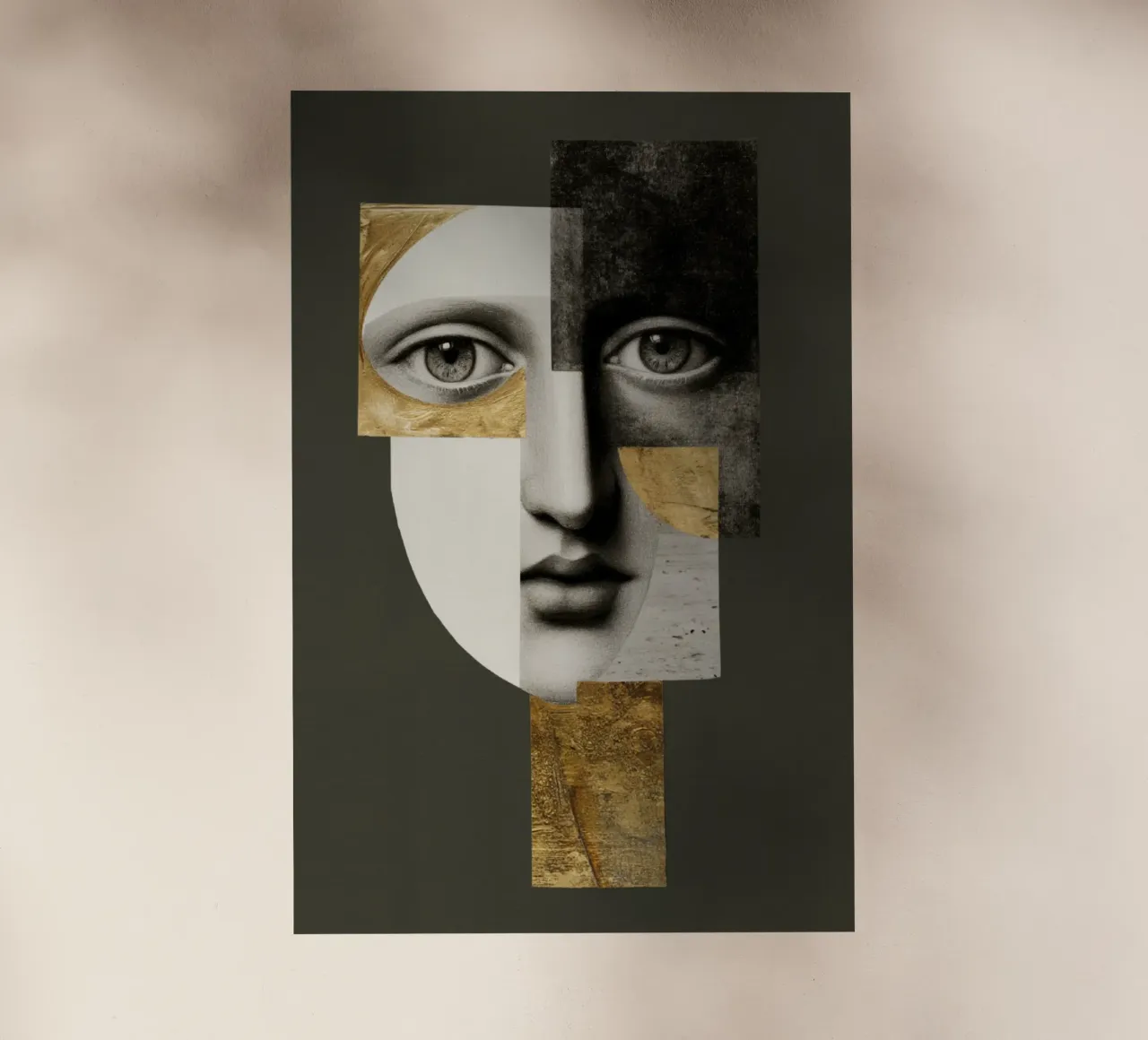Collage di ritratti astratti con texture dorate e monocromatiche pellicola backlit da Modern Muse
