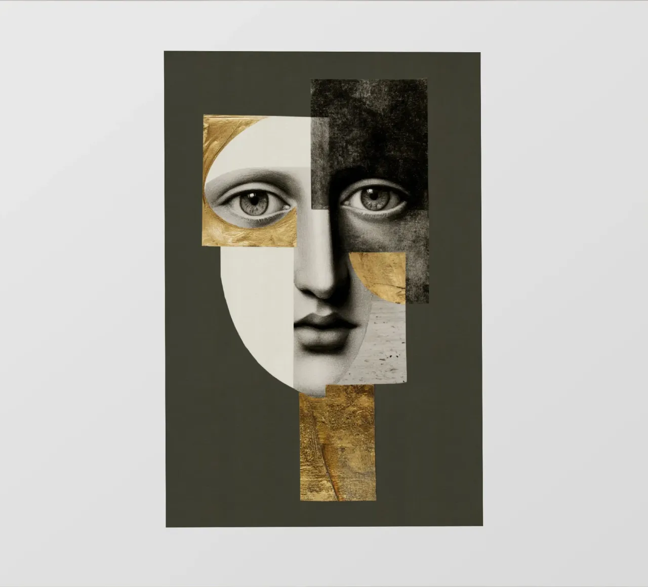 Collage di ritratti astratti con texture dorate e monocromatiche pellicola backlit da Modern Muse