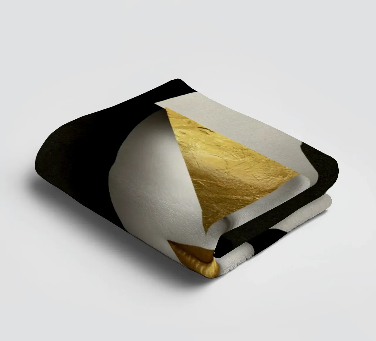 Abstract Portrait Collage with Gold and Monochrome Textures towel by Modern Muse