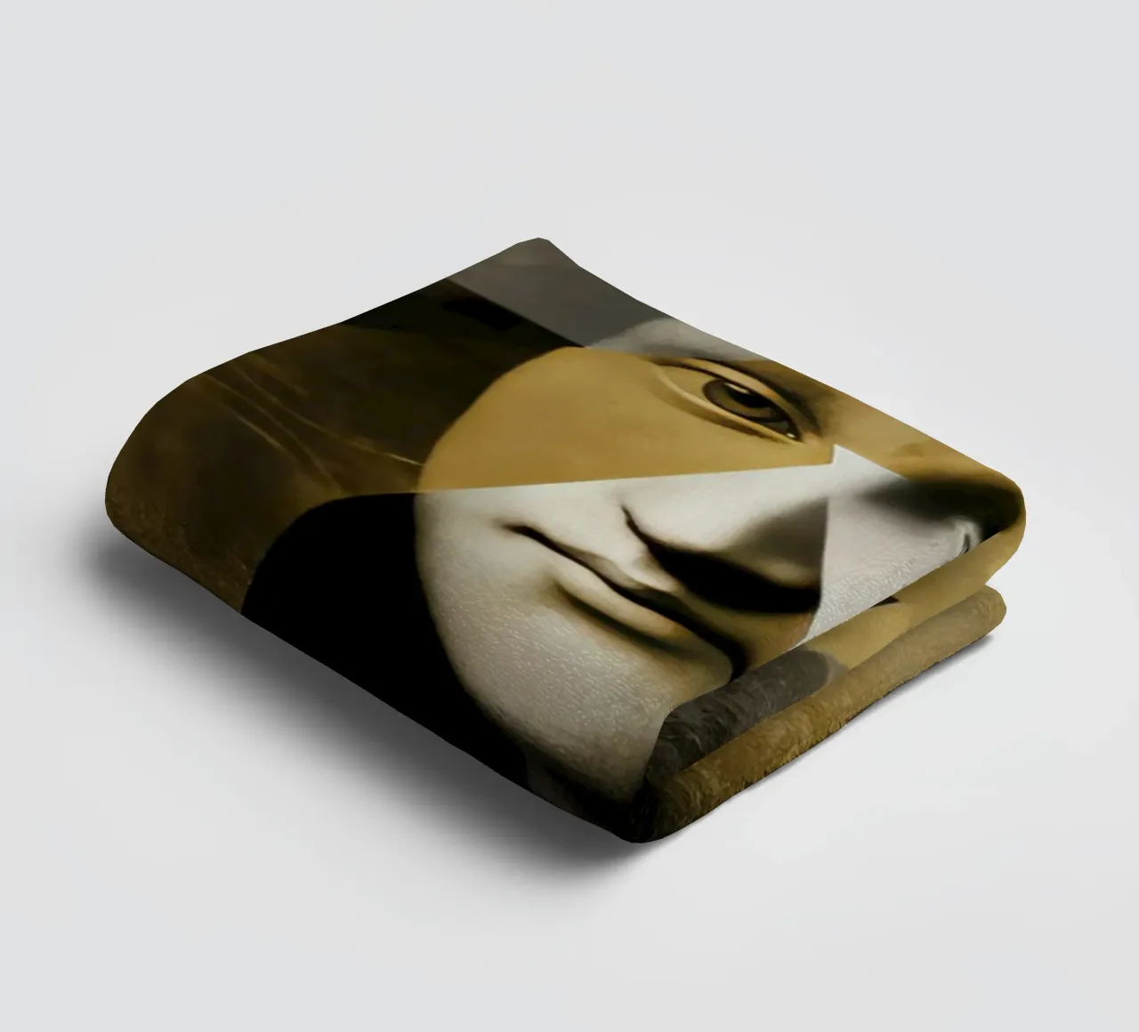 Abstract Goud Mona Lisa Portret Collage Modern Kunstontwerp badhanddoek van Modern Muse