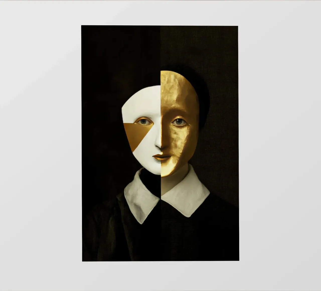 Abstract Female Harlequin Portrait with Gold Texture photo wallpaper by Modern Muse