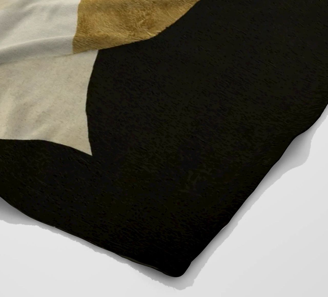 Abstract Gold Collage Portrait with Geometric Fragments fleece blanket by Modern Muse