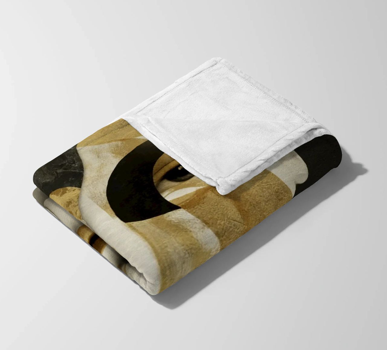 Abstract Gold Collage Portrait with Geometric Fragments fleece blanket by Modern Muse