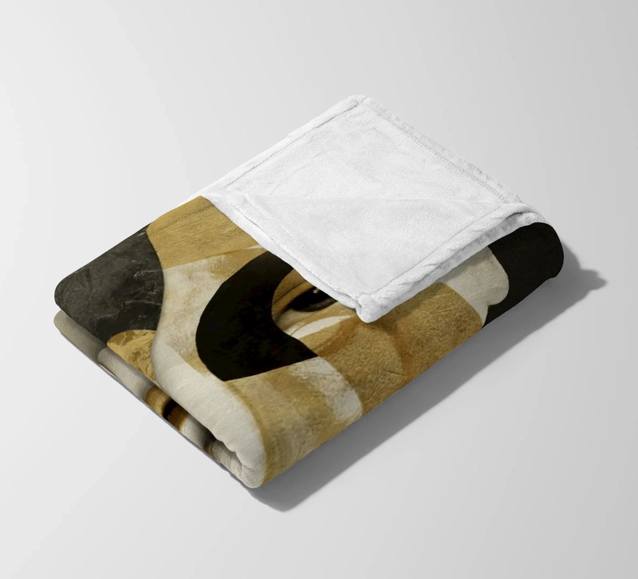Abstract Gold Collage Portrait with Geometric Fragments fleece blanket by Modern Muse