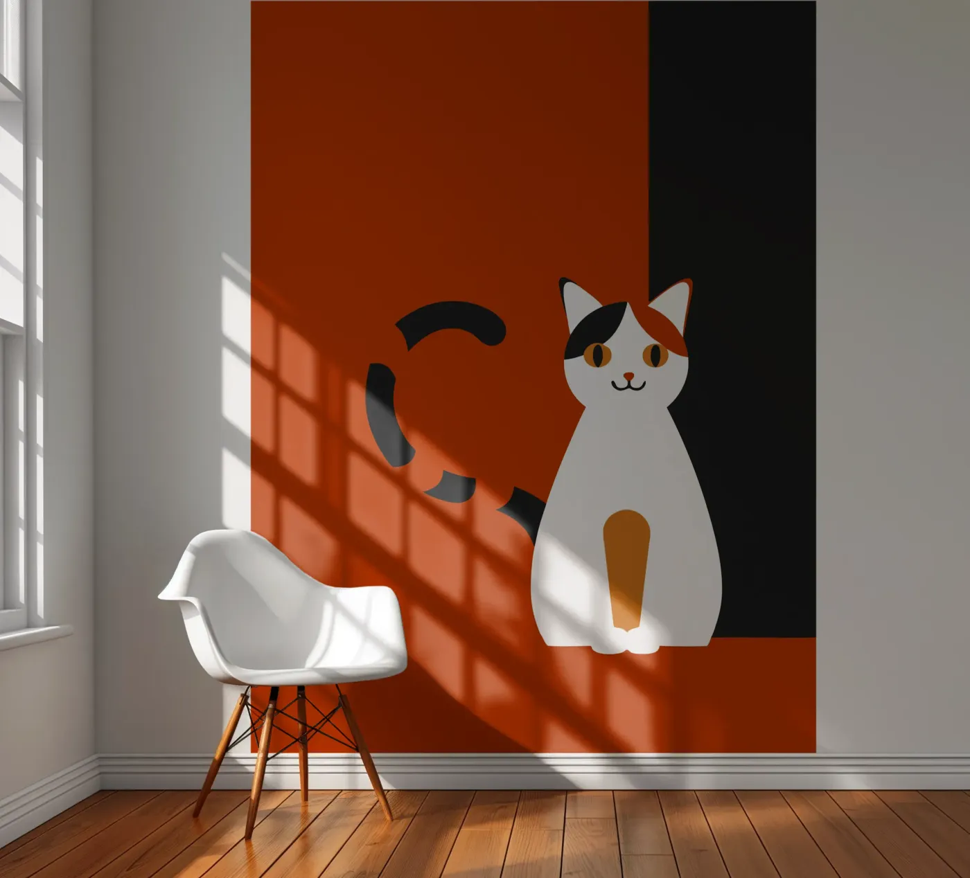 Kat fotobehang van LOOK DIFFERENT