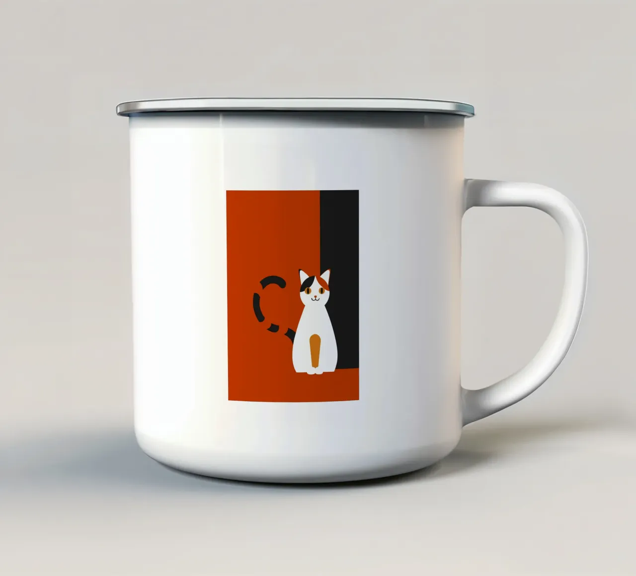 Gatto tazza in smalto da LOOK DIFFERENT