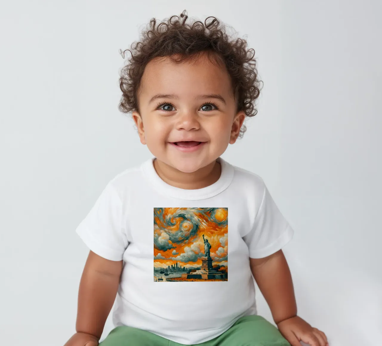 Sunrise in New York baby t-shirt by Waylons Studio