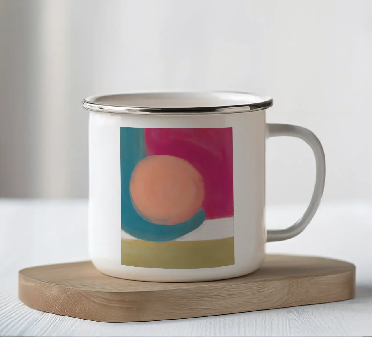 Flusso d'olio astratto 15 tazza in smalto da Little Dean
