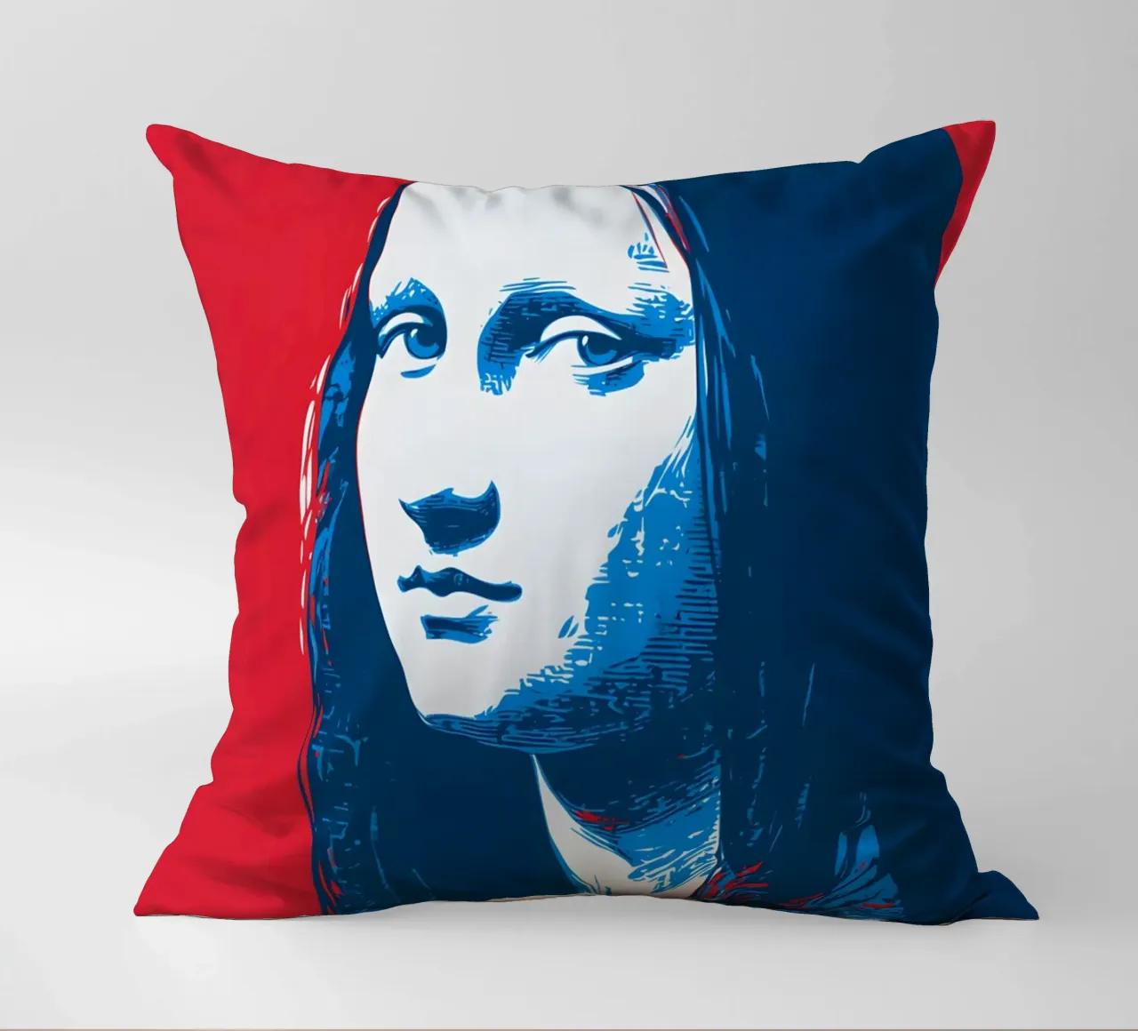 Mona Lisa in Pop Art cuscino da M-Ulrich-Digital Art