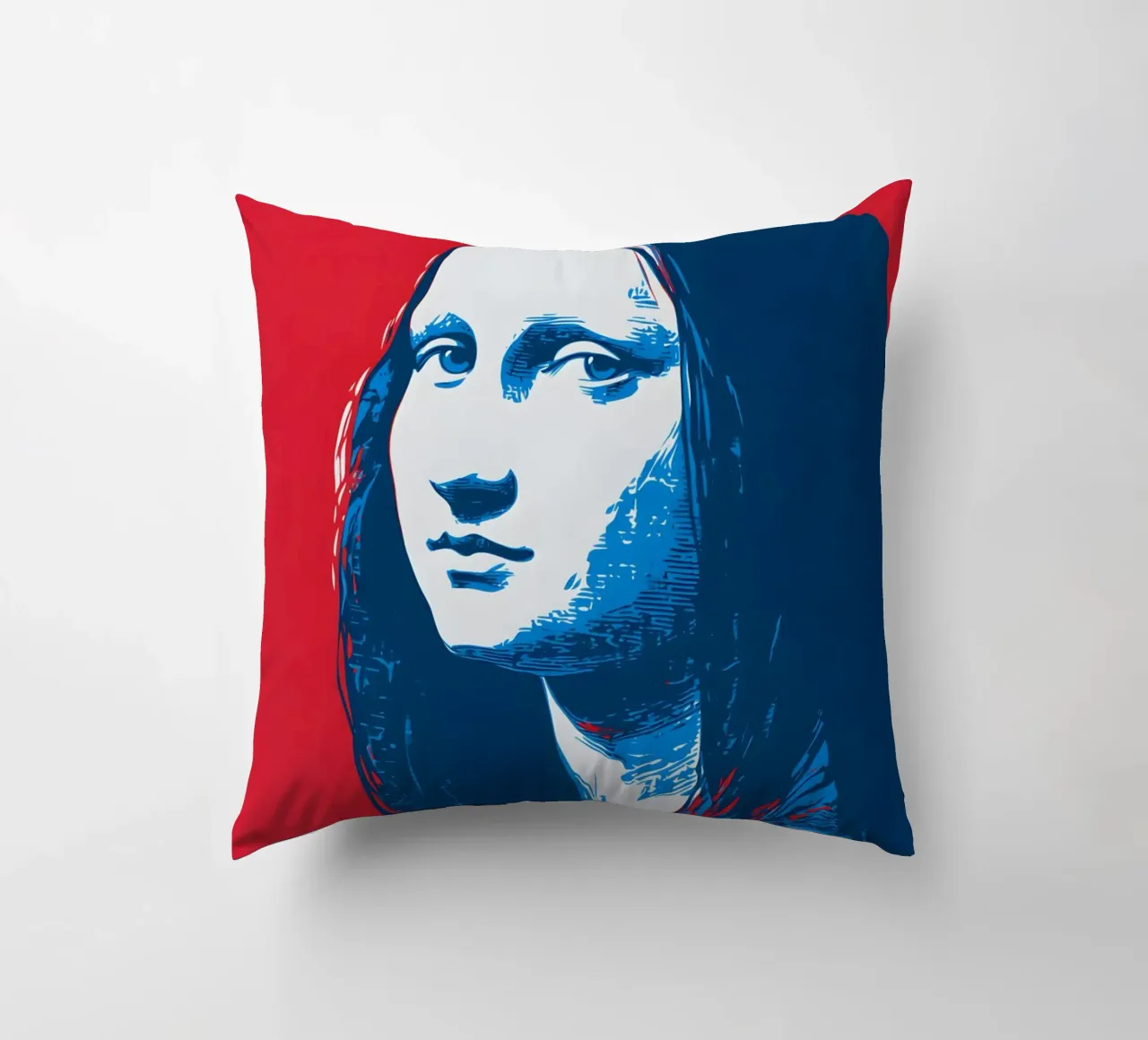 Mona Lisa in Pop Art cuscino da M-Ulrich-Digital Art