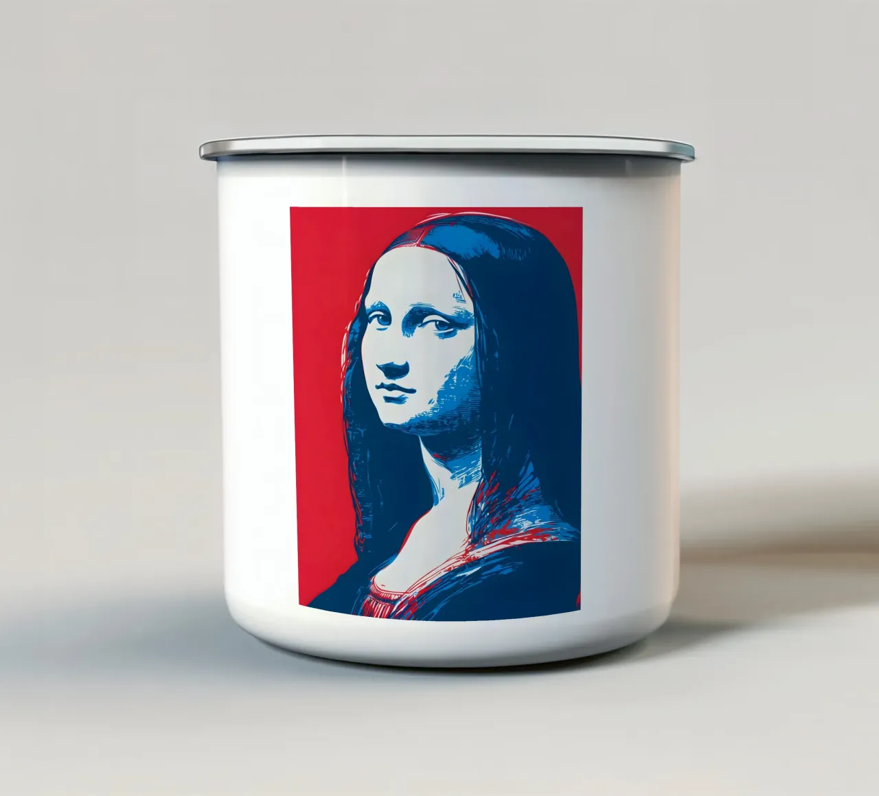Mona Lisa in Pop Art tazza in smalto da M-Ulrich-Digital Art