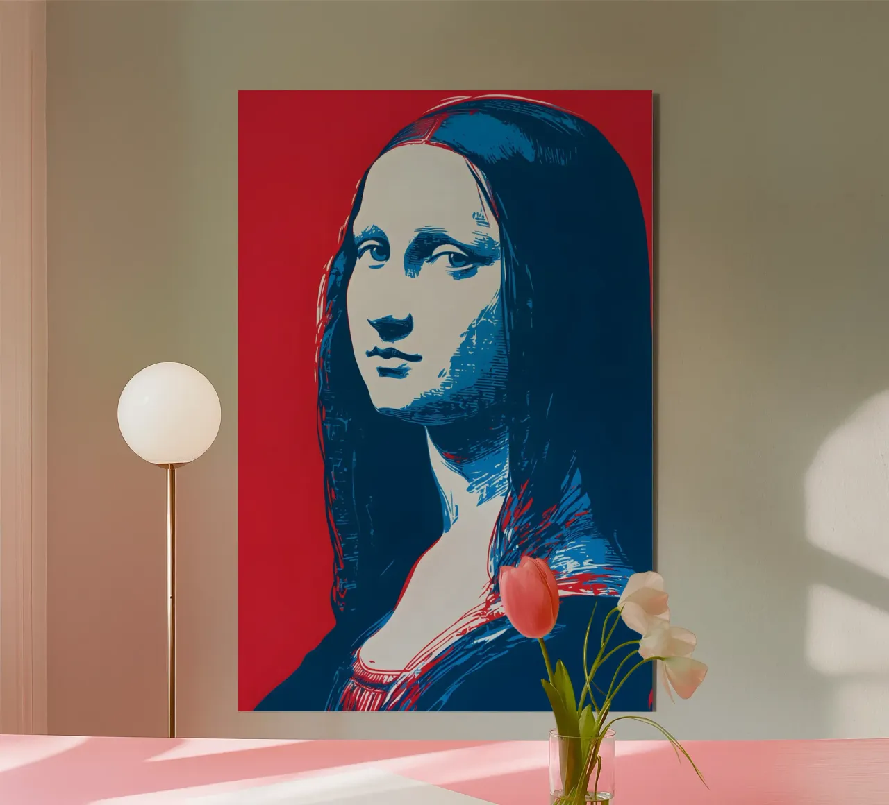 Mona Lisa in Pop Art alluminio dibond da M-Ulrich-Digital Art