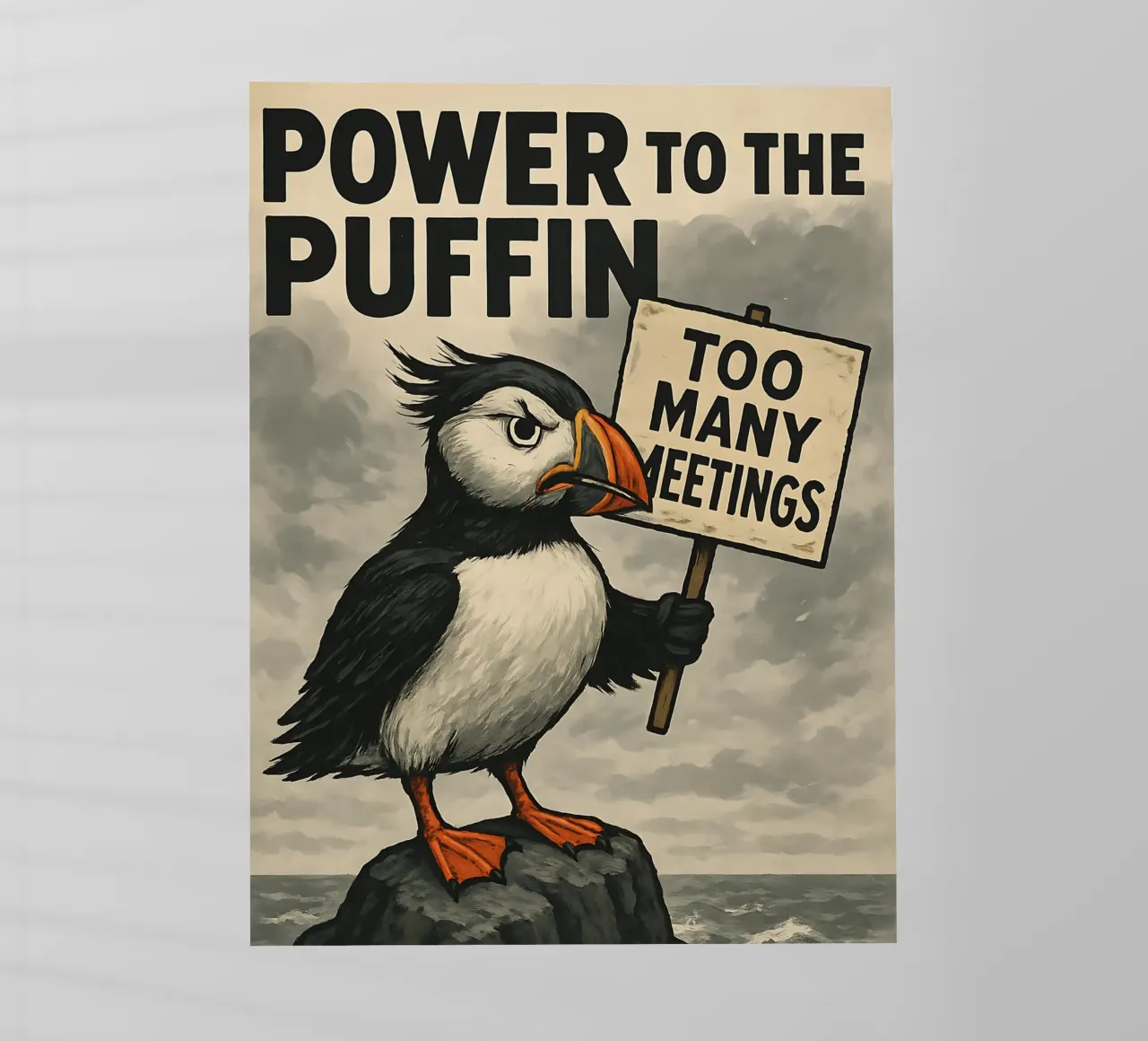Funny Puffin Meme pellicola backlit da Funny Humor Art