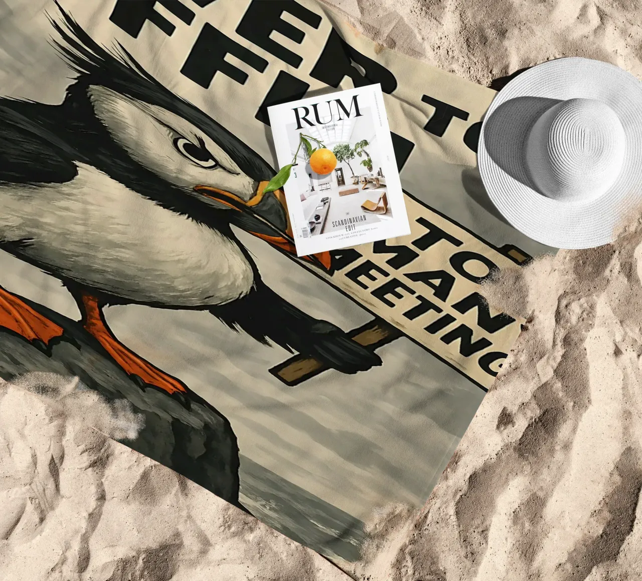 Funny Puffin Meme telo mare da Funny Humor Art
