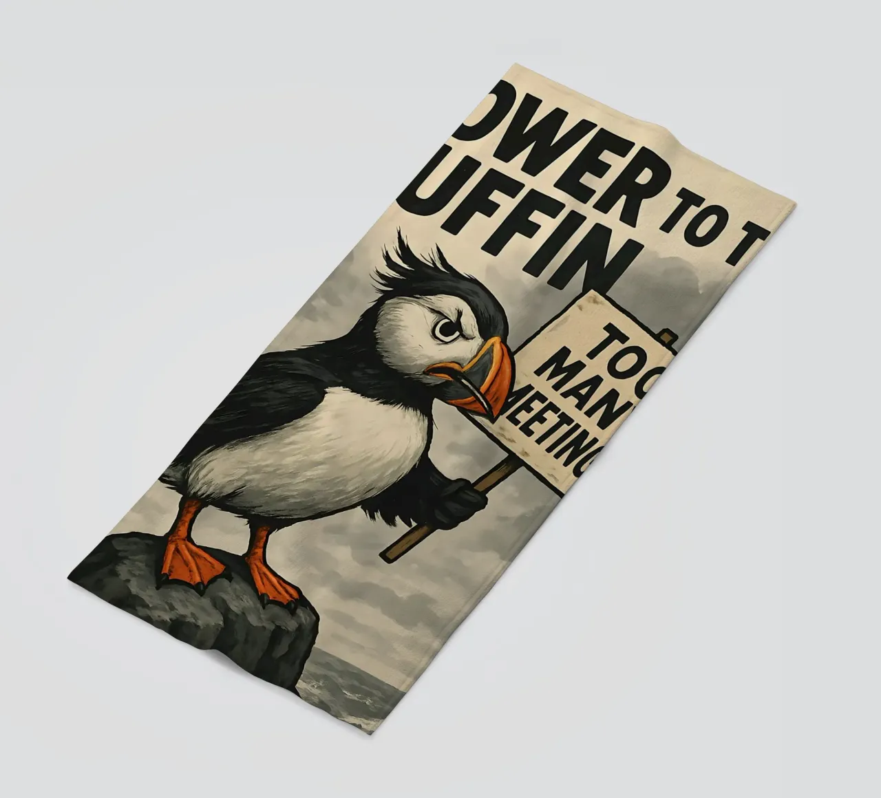 Funny Puffin Meme telo mare da Funny Humor Art